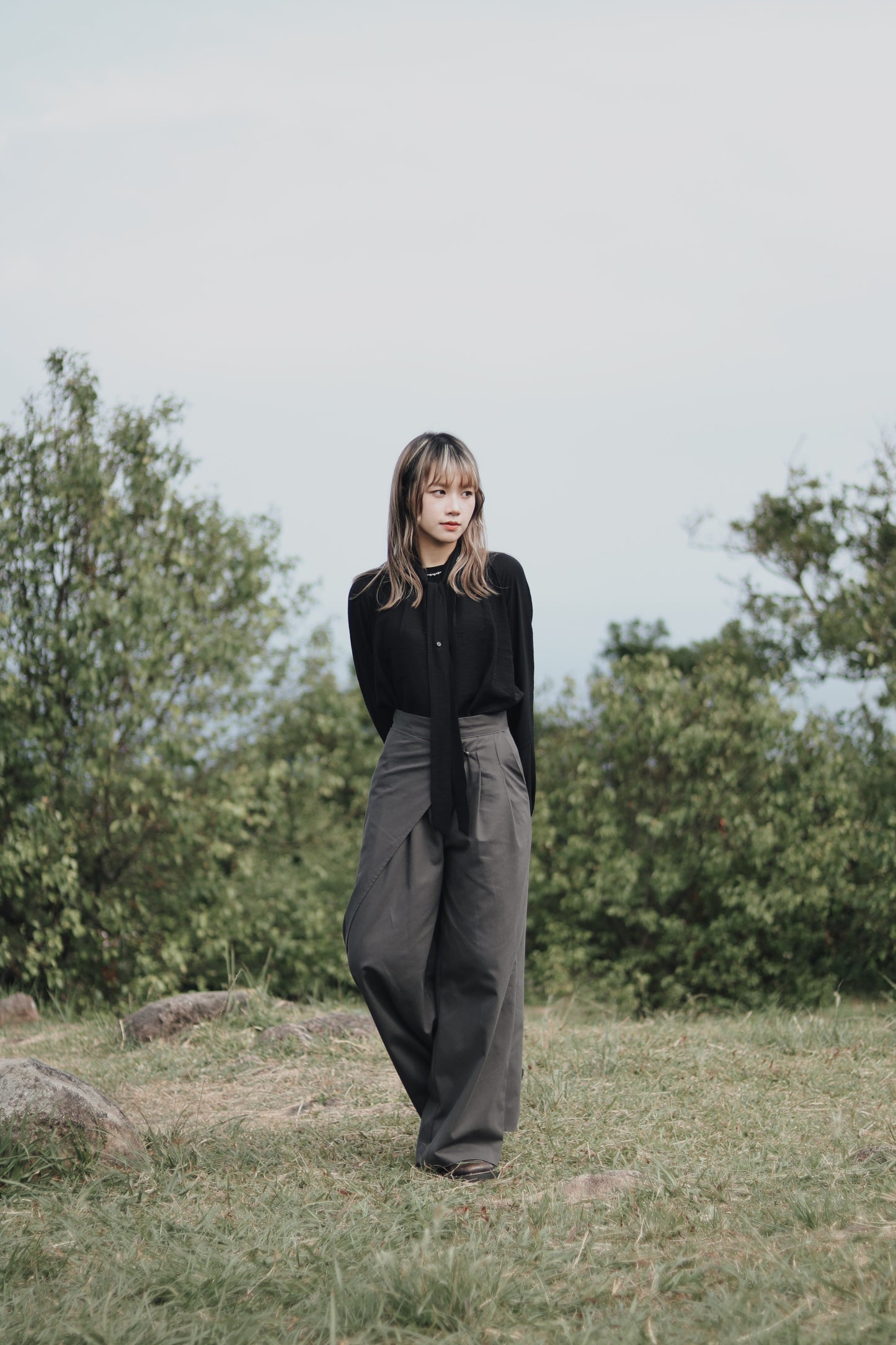 Layered Pants (Charcoal)