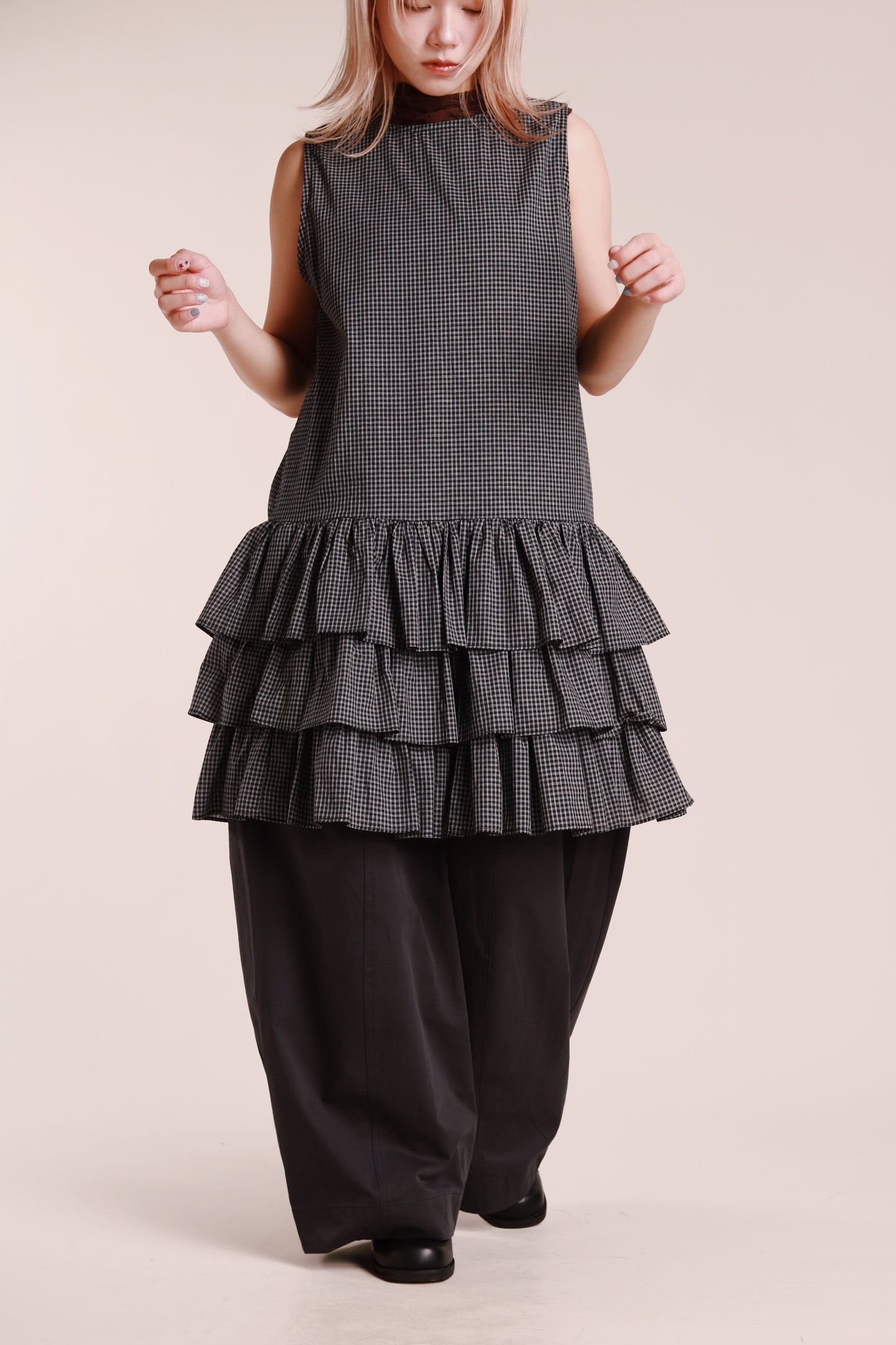Layered Ruffle Dress (Black)