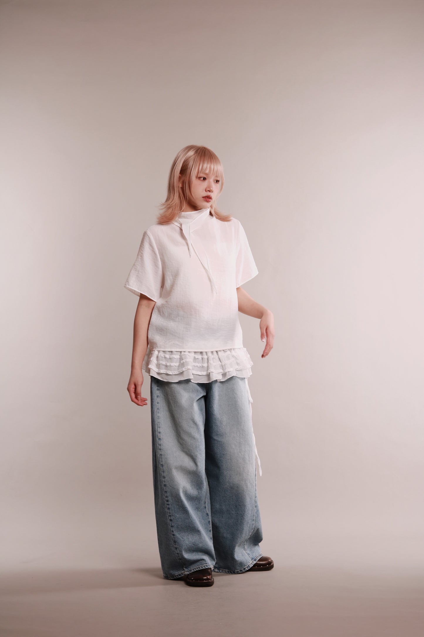 See Through Tie Top (White)