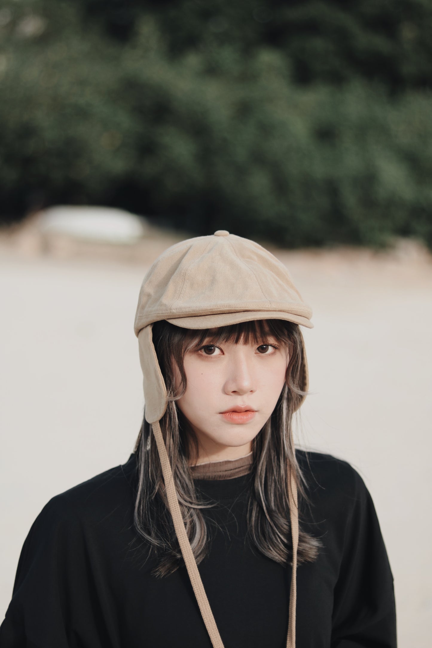 Snoopy Hat (Beige/Black/White)