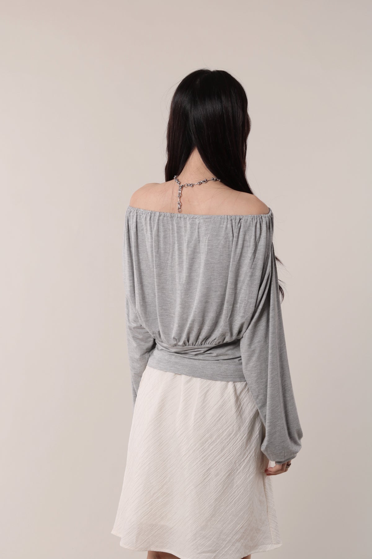 Luna Gathered Top (Grey)