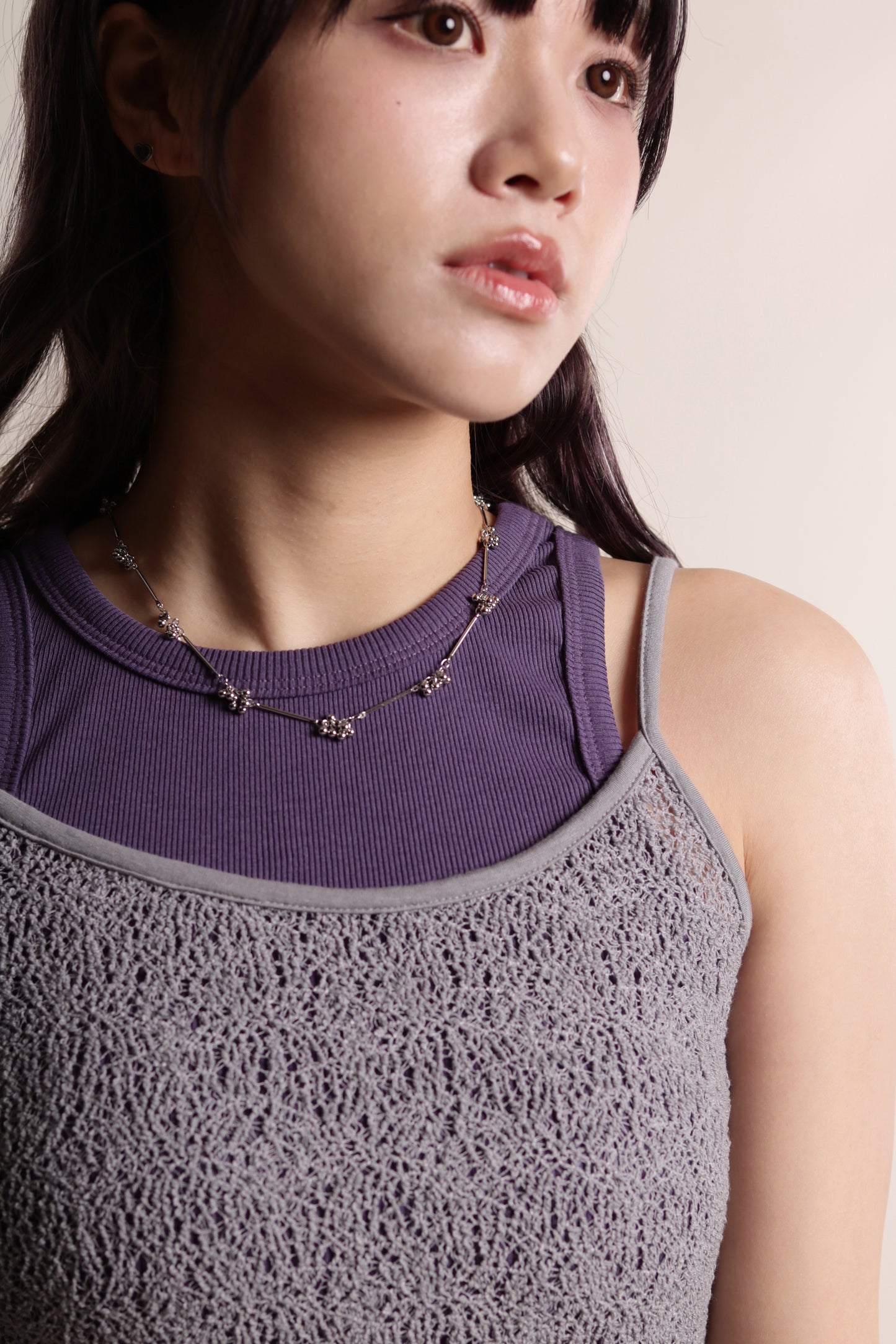 Mesh Sleeveless Top (Grey)