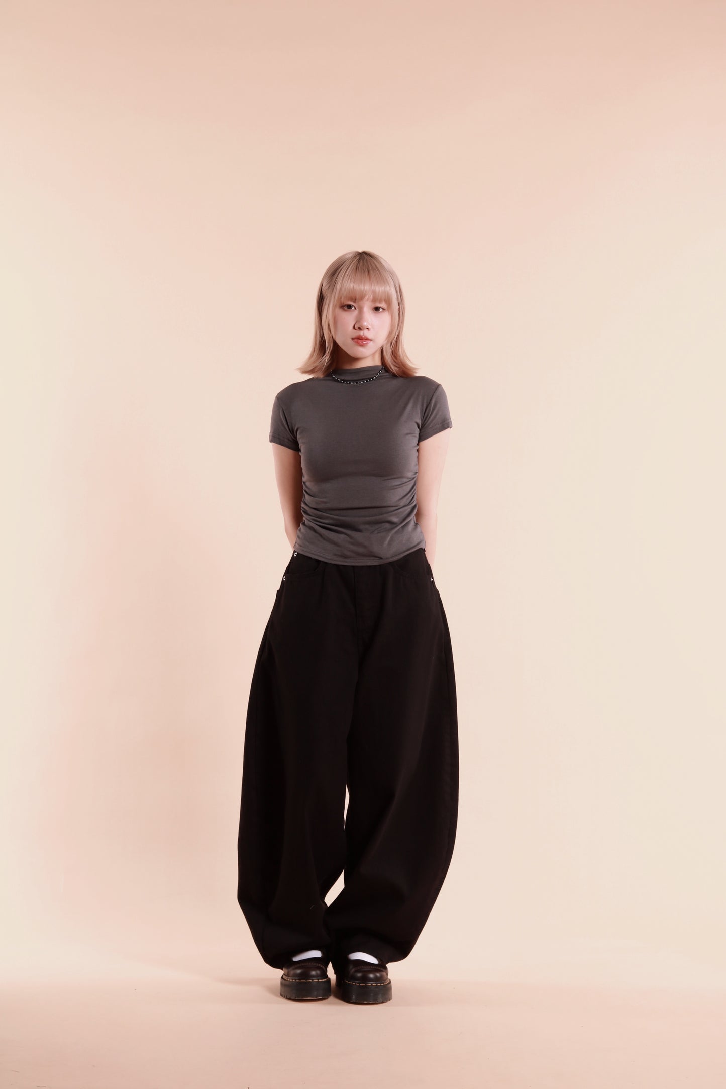 Gathered Tee (Charcoal)