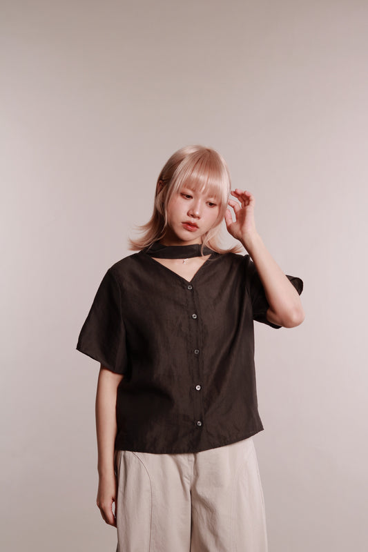 See Through Tie Top (Black)