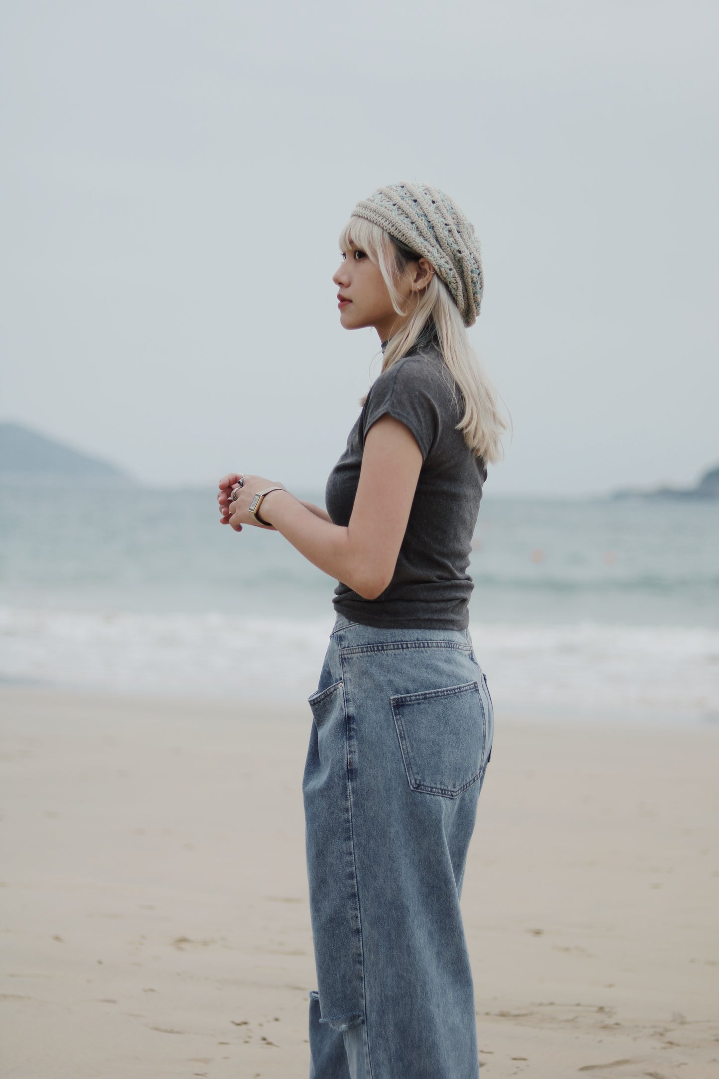 Cap Sleeve Mock Neck Top (Brown)