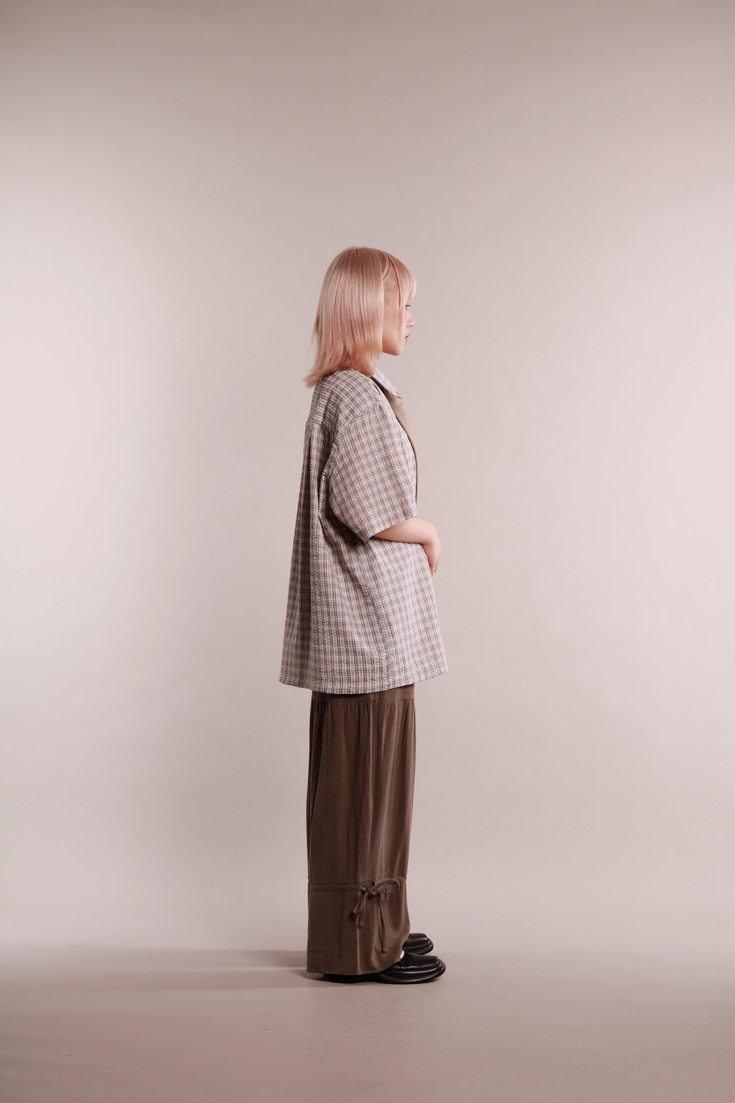 Plaid Loose Shirt (Blue)