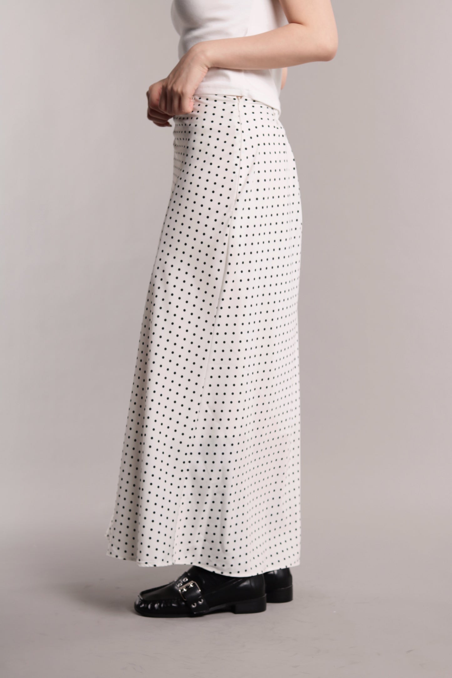 Polka Dot Skirt (White)
