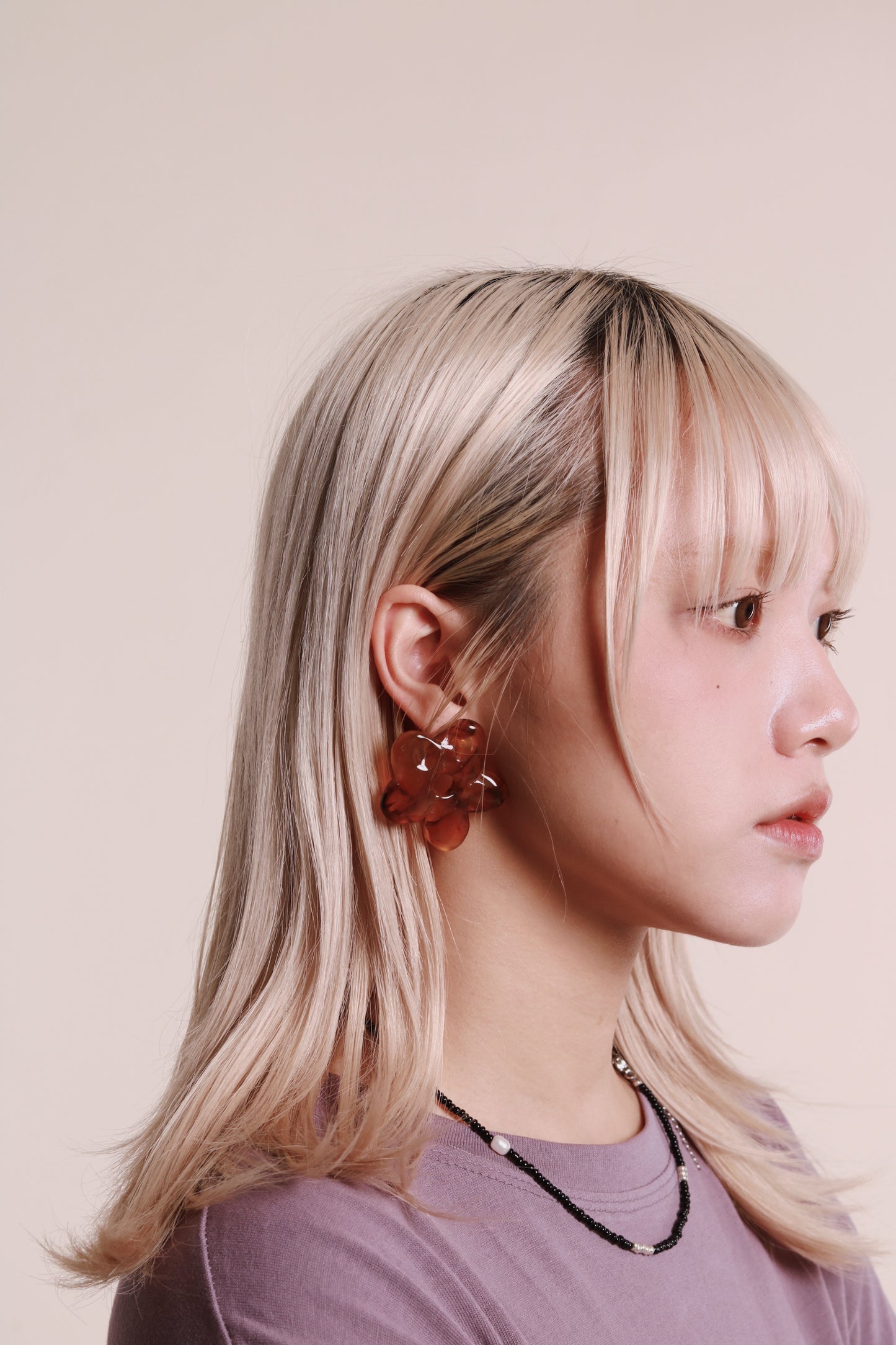 Flower Earrings (Black/Brown)