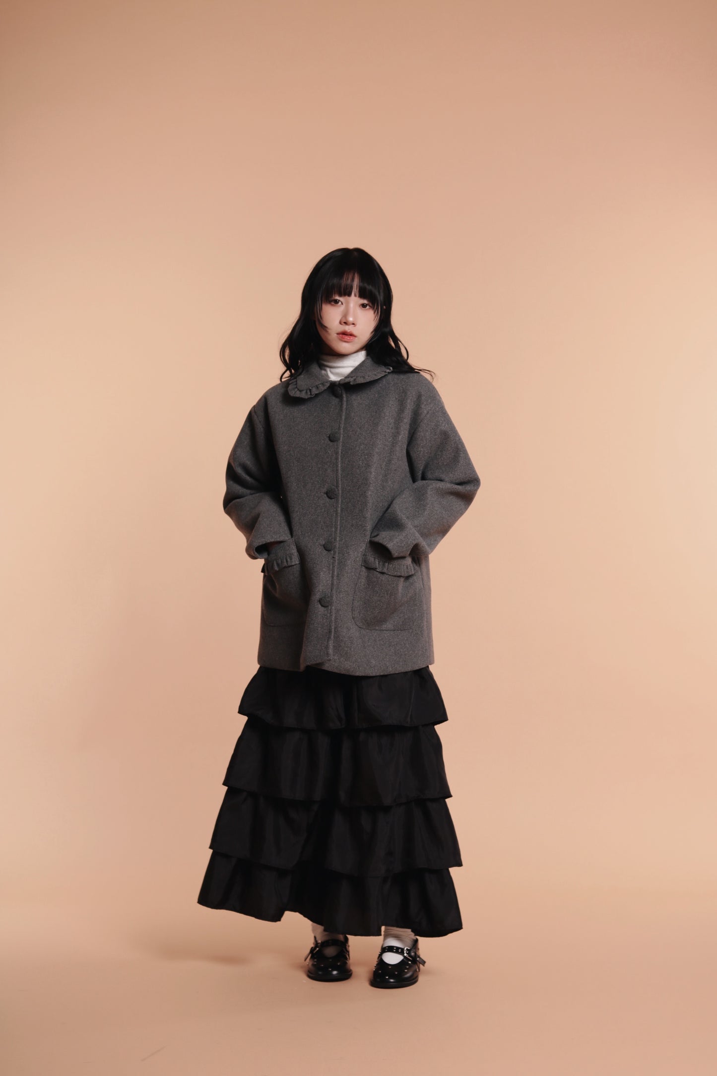Ruffle Tiered Skirt (Black)