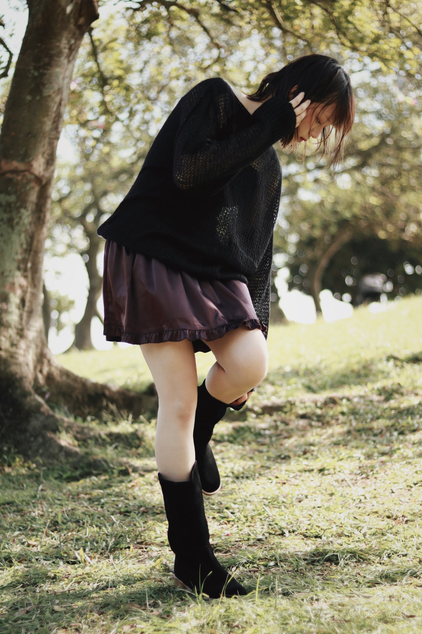 Doll Mini Ruffle Skirt (Brown)