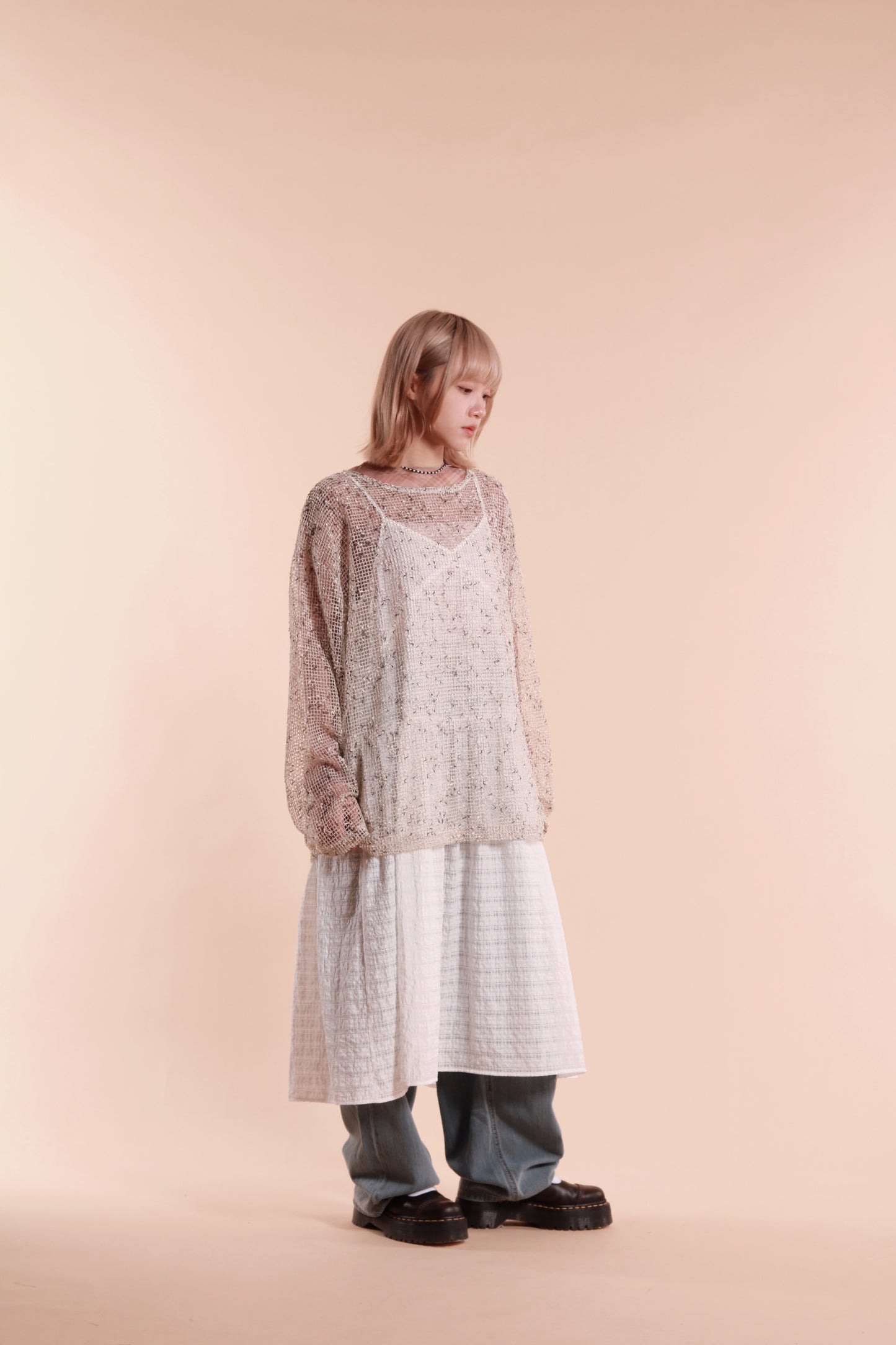 Oversized Net Top (Ivory)
