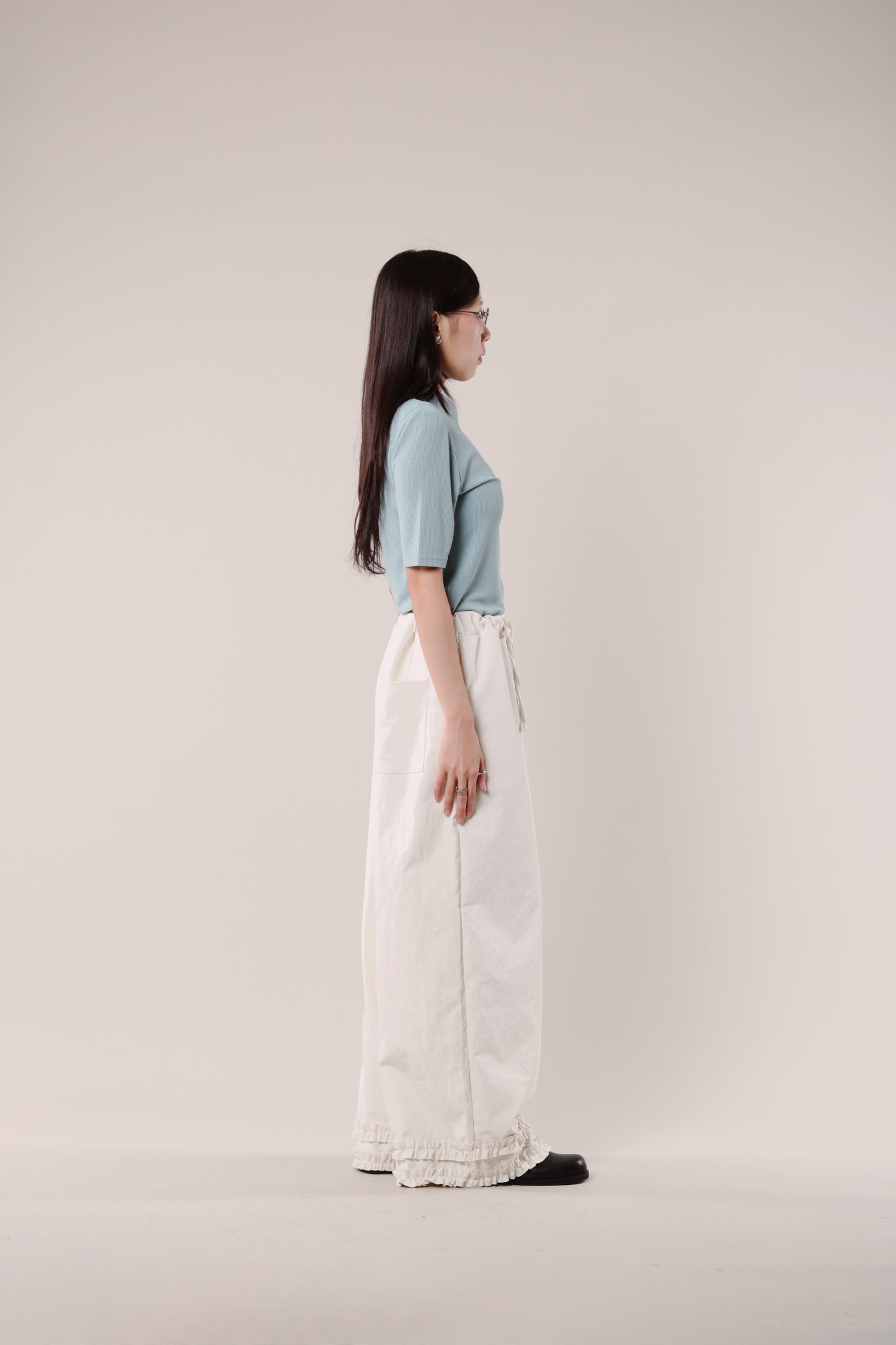 Double Ruffle Pants (Ivory)