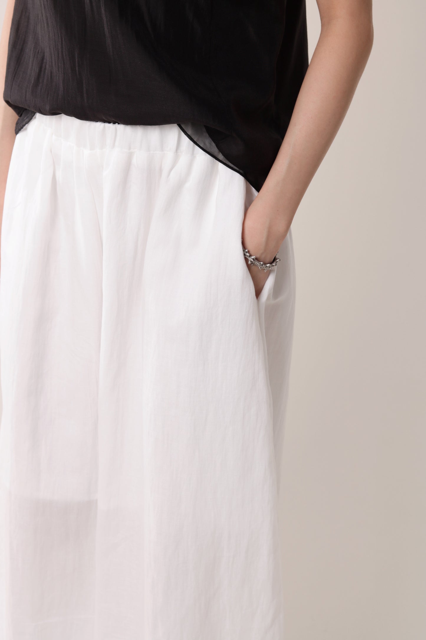 Linen Bubble Pants (White)