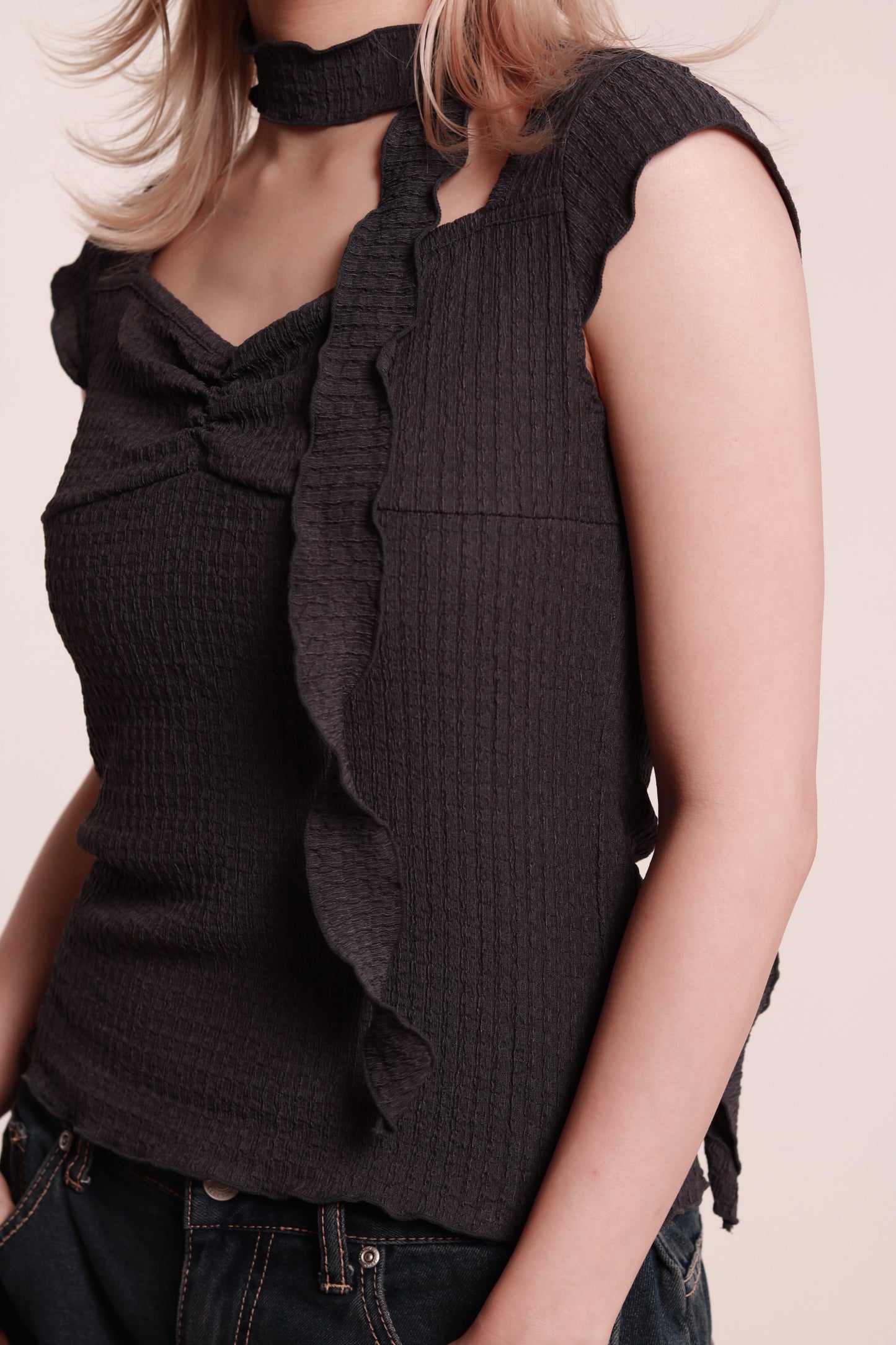 Gathered Tee Set (Charcoal)