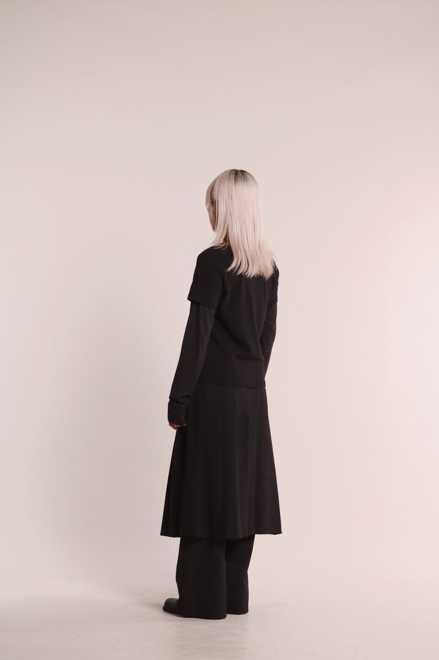 Layered Pleat Pants (Black)