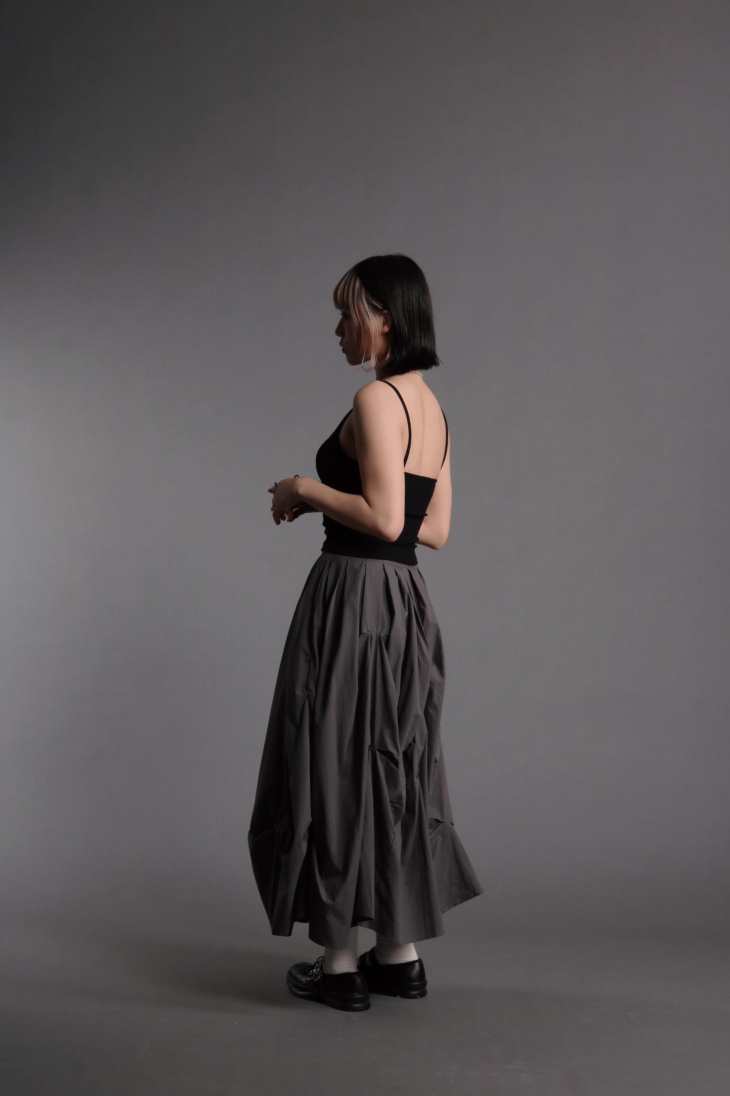 Doll Gathered Skirt (Charcoal)