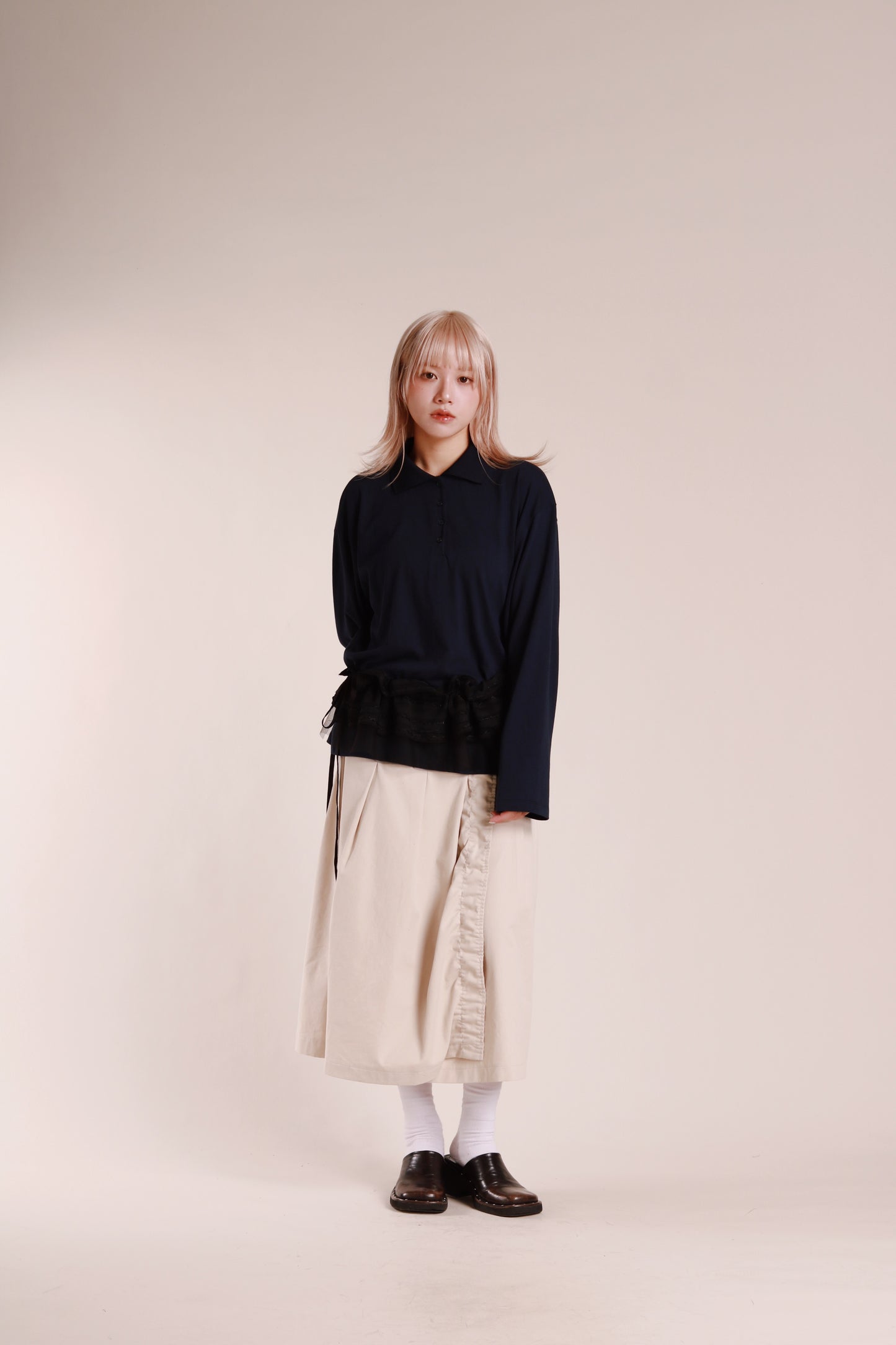 Doll Buckle Skirt (Beige)