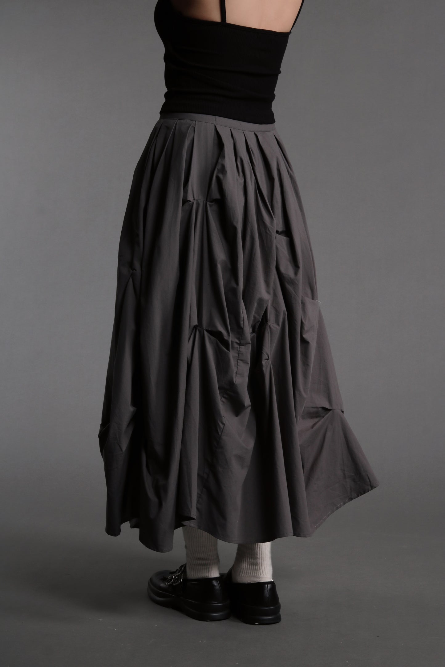 Doll Gathered Skirt (Charcoal)