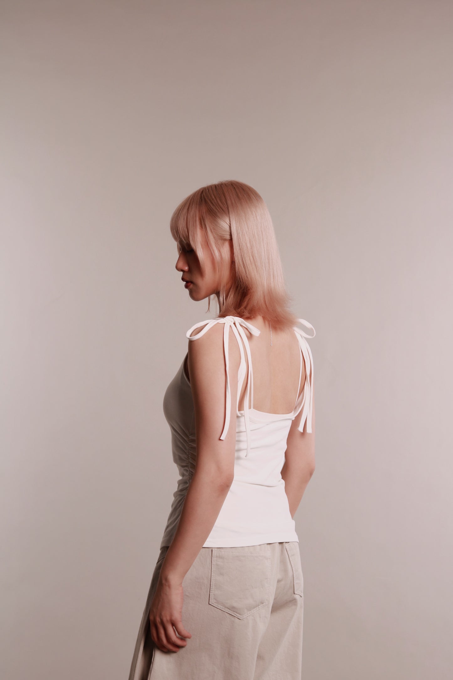 Side Cut Dance Top (White)