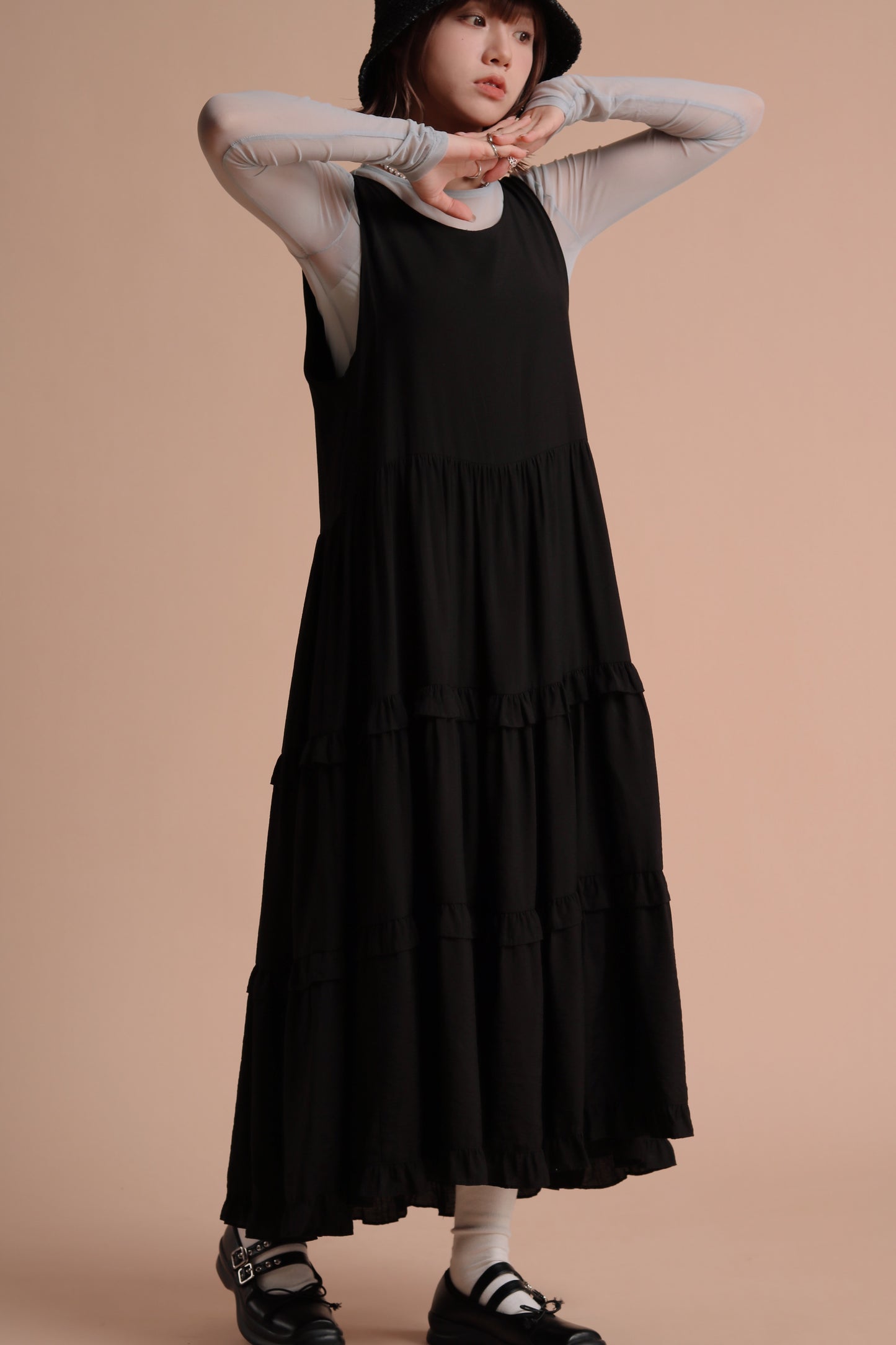 Alva Ruffle Dress (Black)