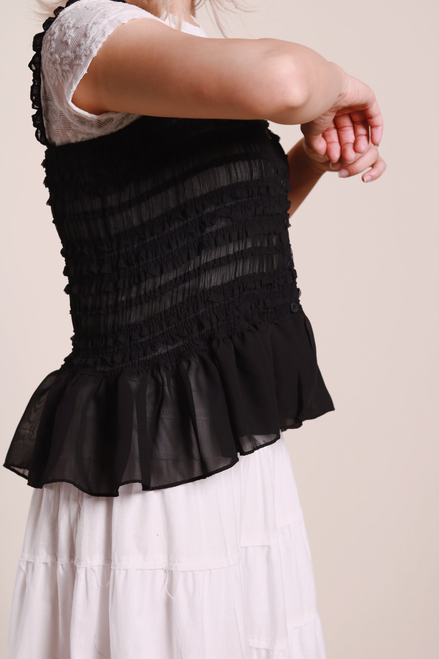 Doll Gathered Top (Black)