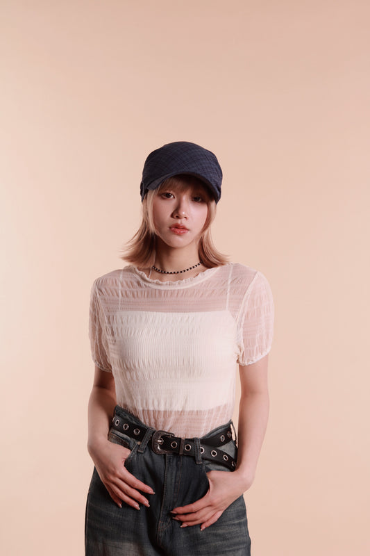 Little Puff See Through Top (Beige)