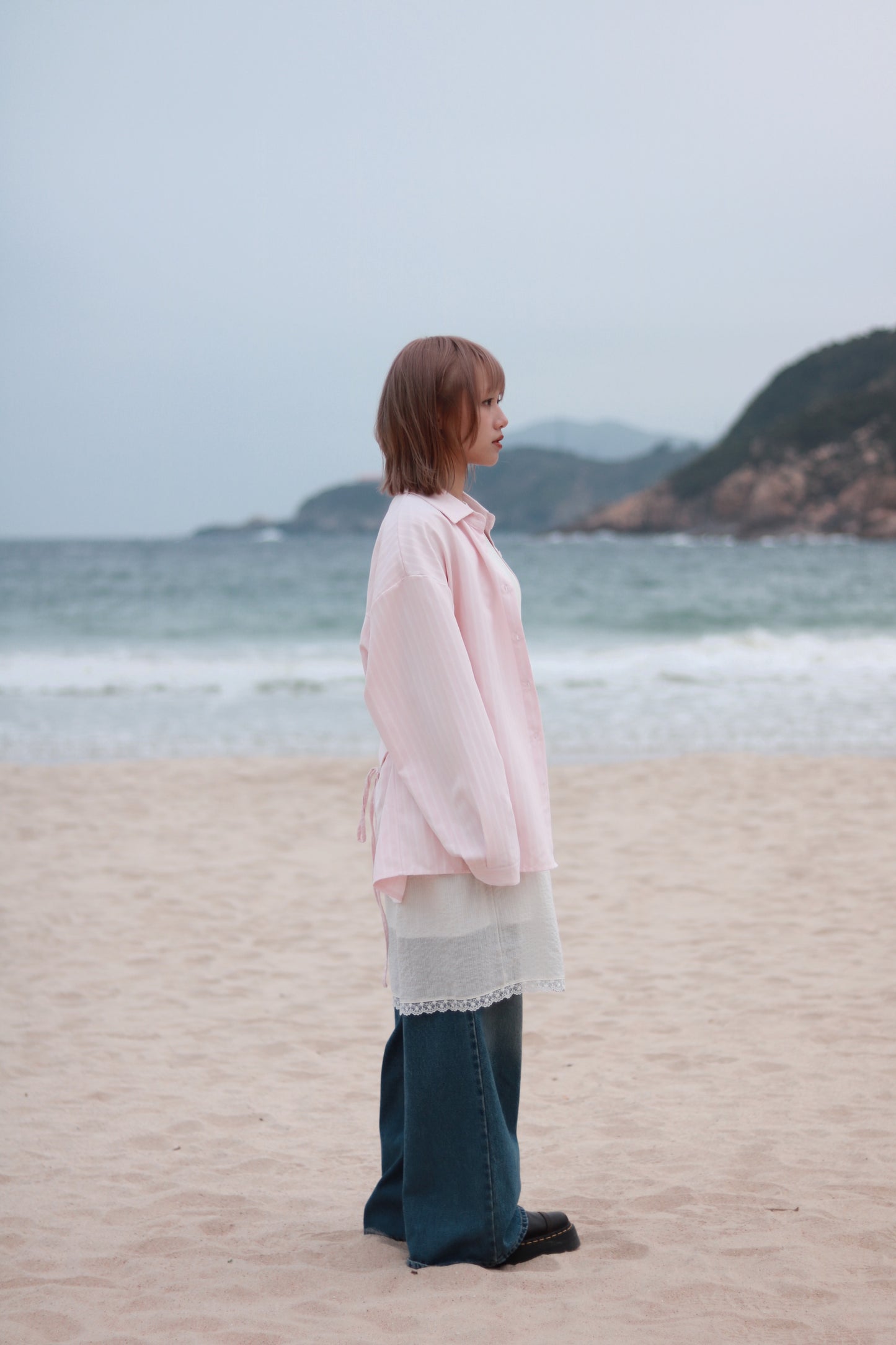 Relaxed Belt Shirt (Pink)