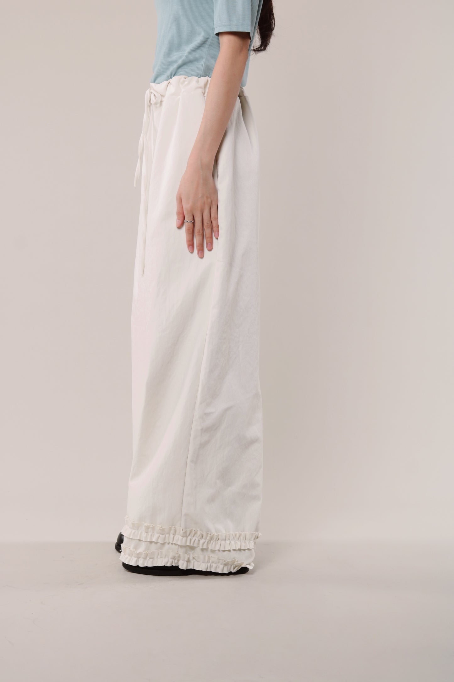 Double Ruffle Pants (Ivory)