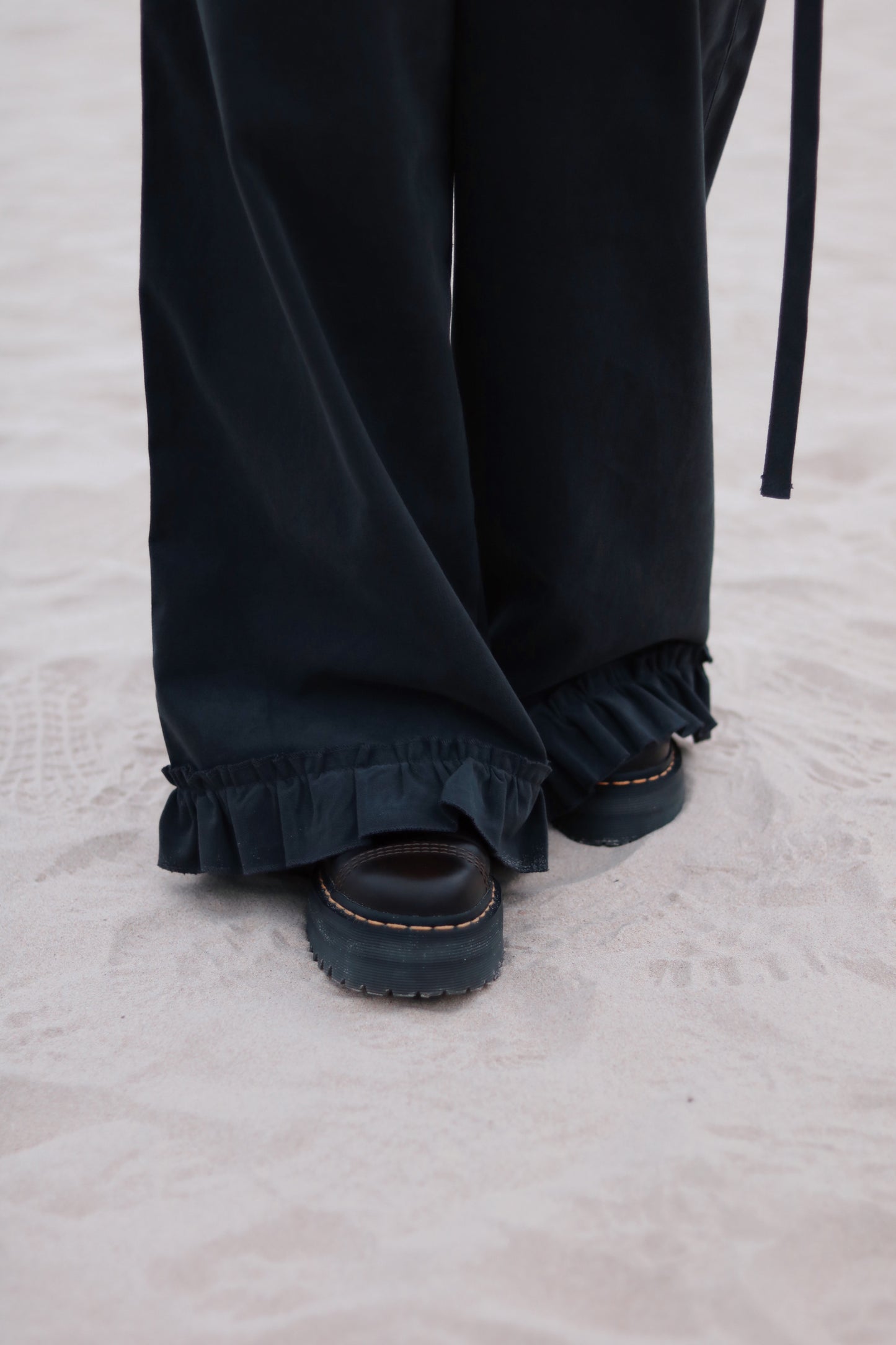 Layered Ruffle Pants (Charcoal)