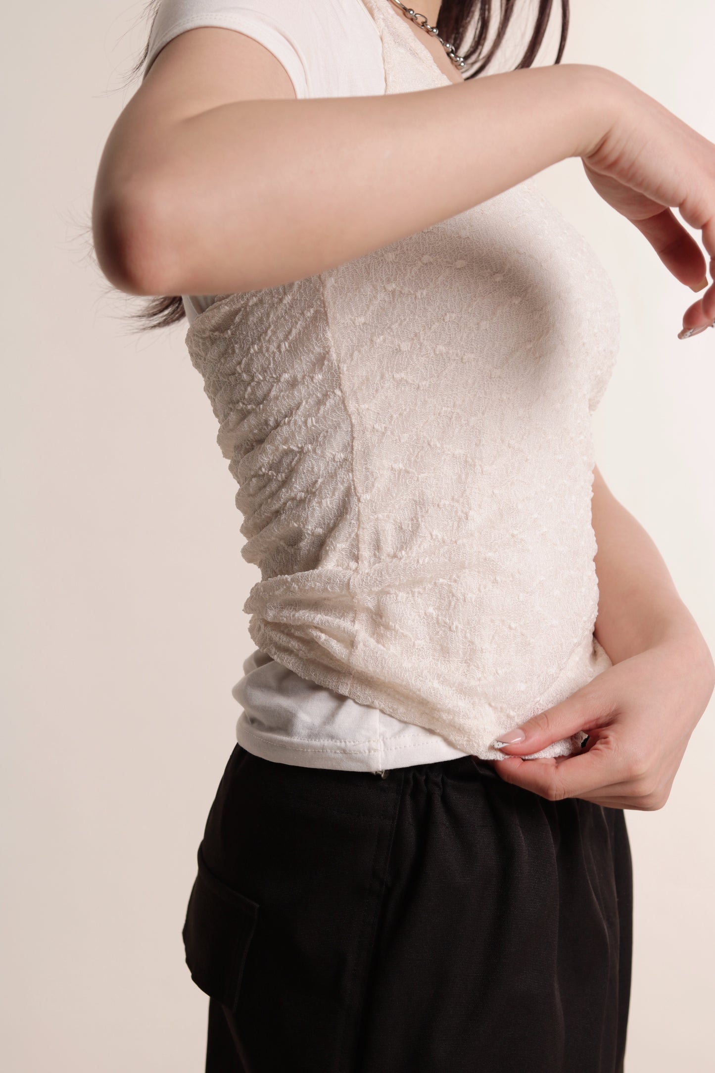 Layered Halter Top Set (Ivory)