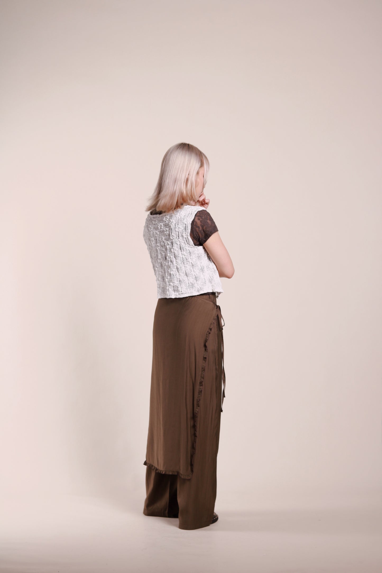 Mesh Flower Top (Charcoal)