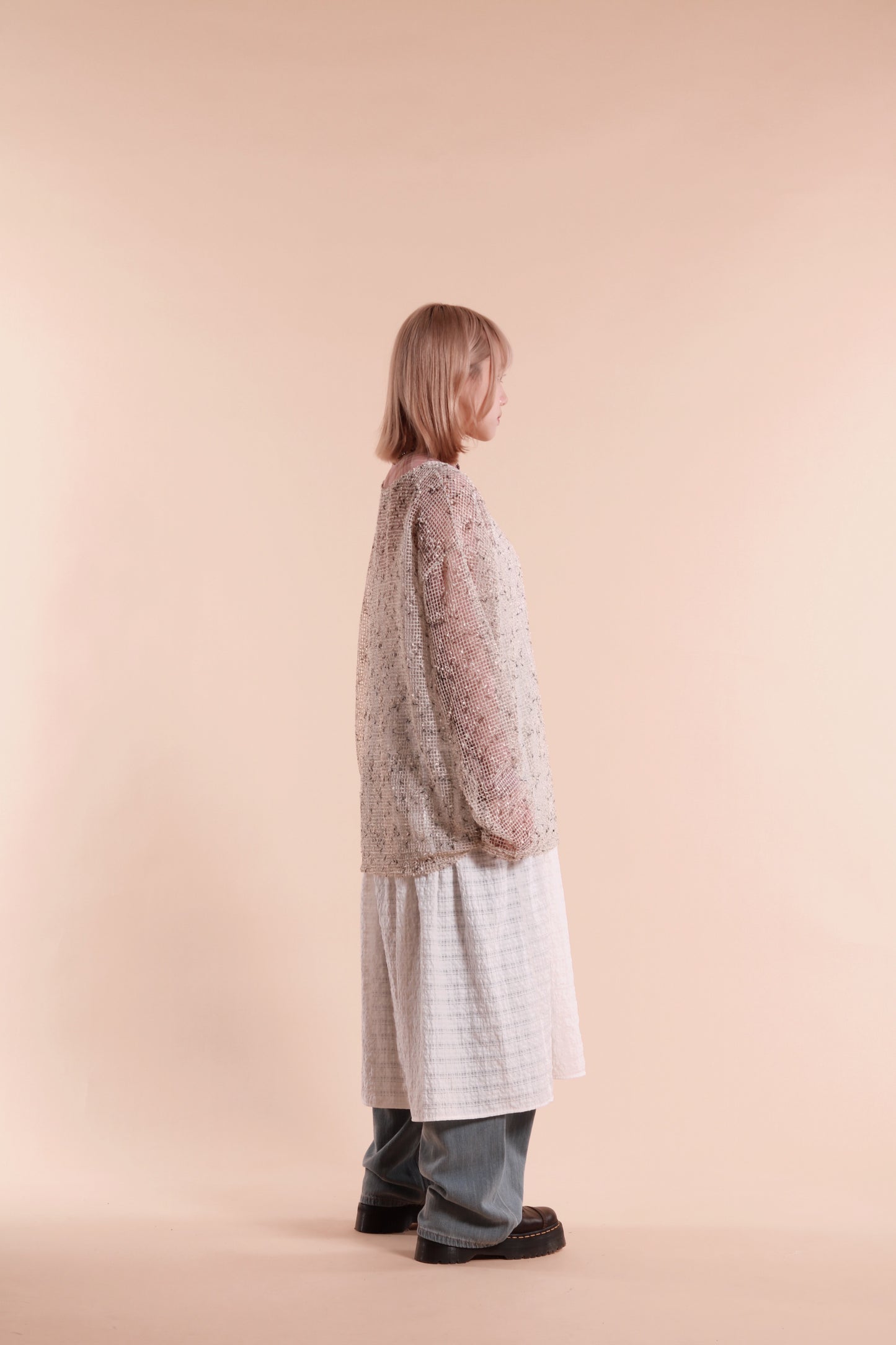 Oversized Net Top (Ivory)