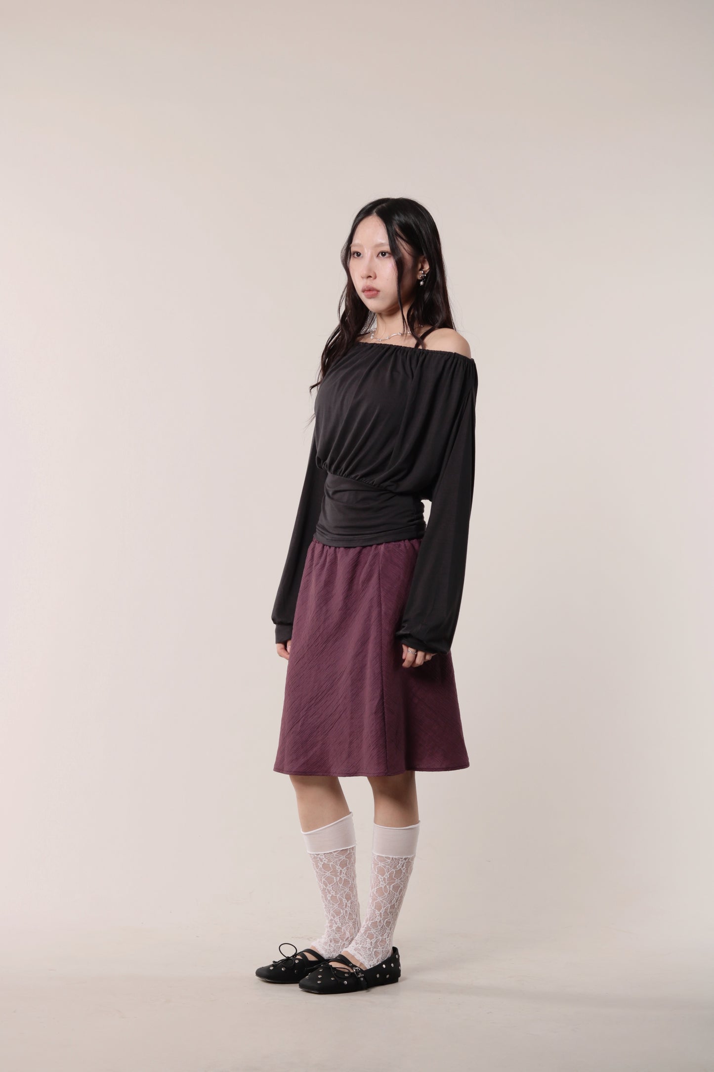 Luna Gathered Top (Black)