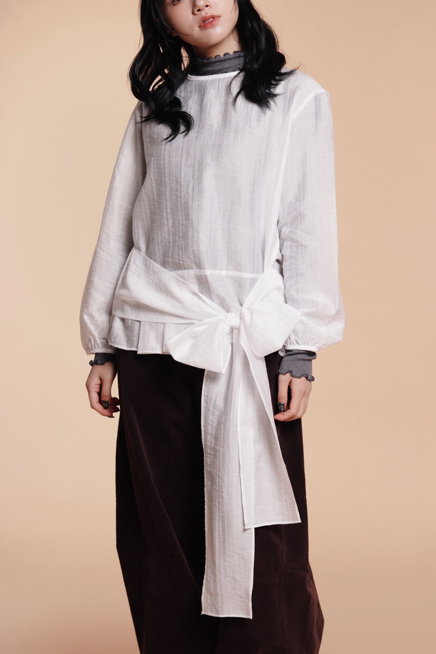 Doll Belt Blouse (White)
