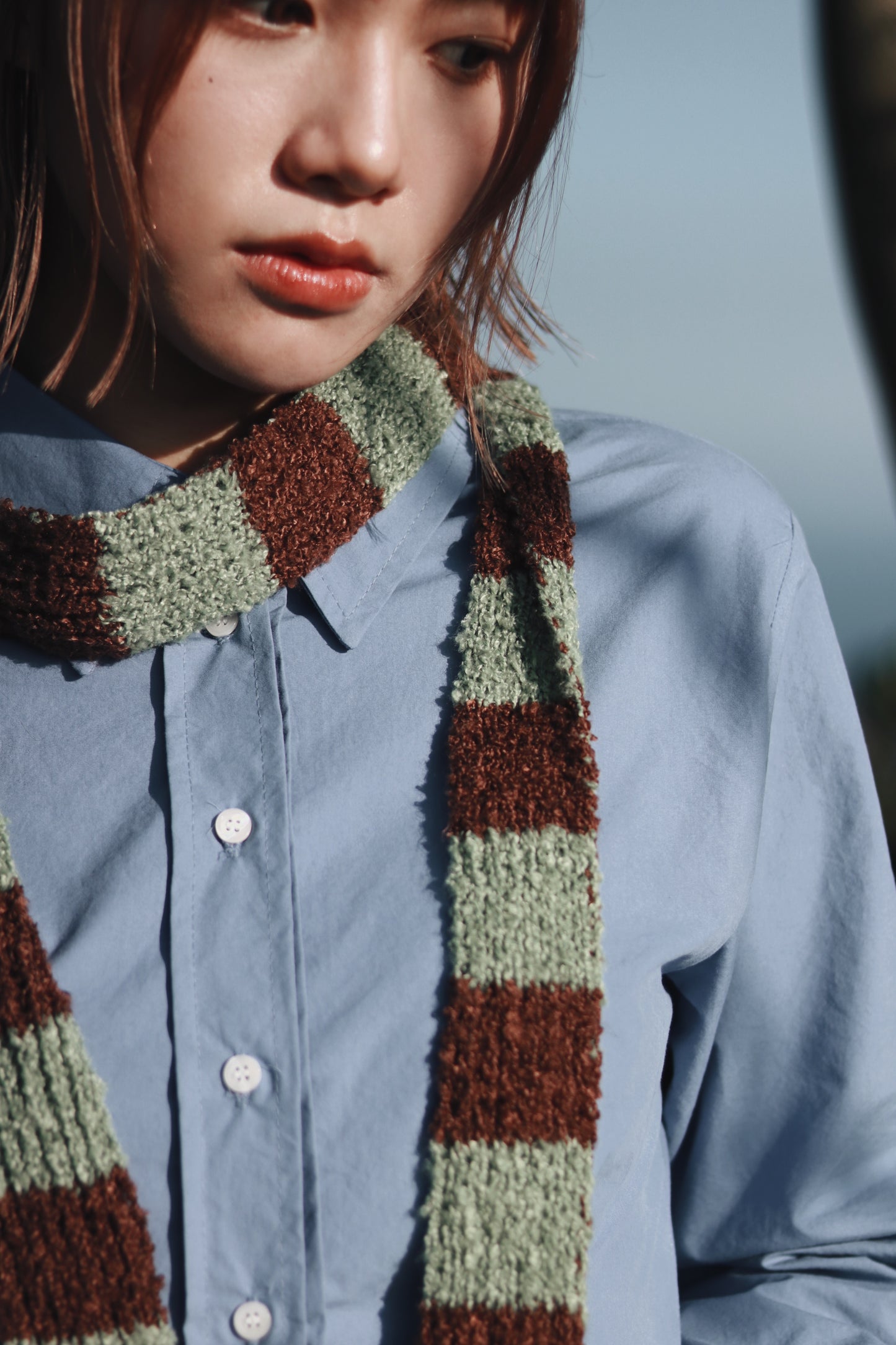 Mini Scarf (Black/Green/Pink)