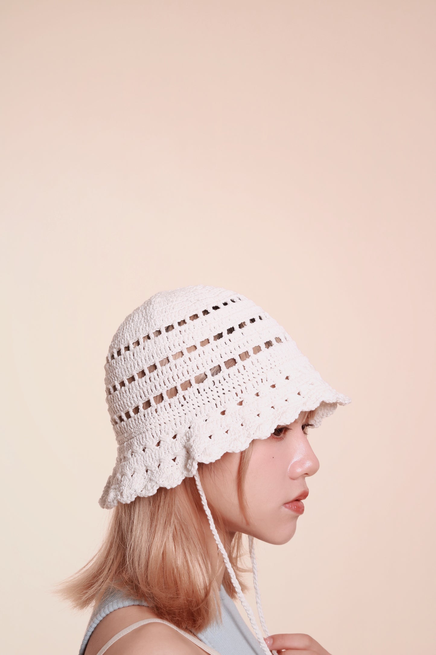 Mesh Bucket Hat (White)