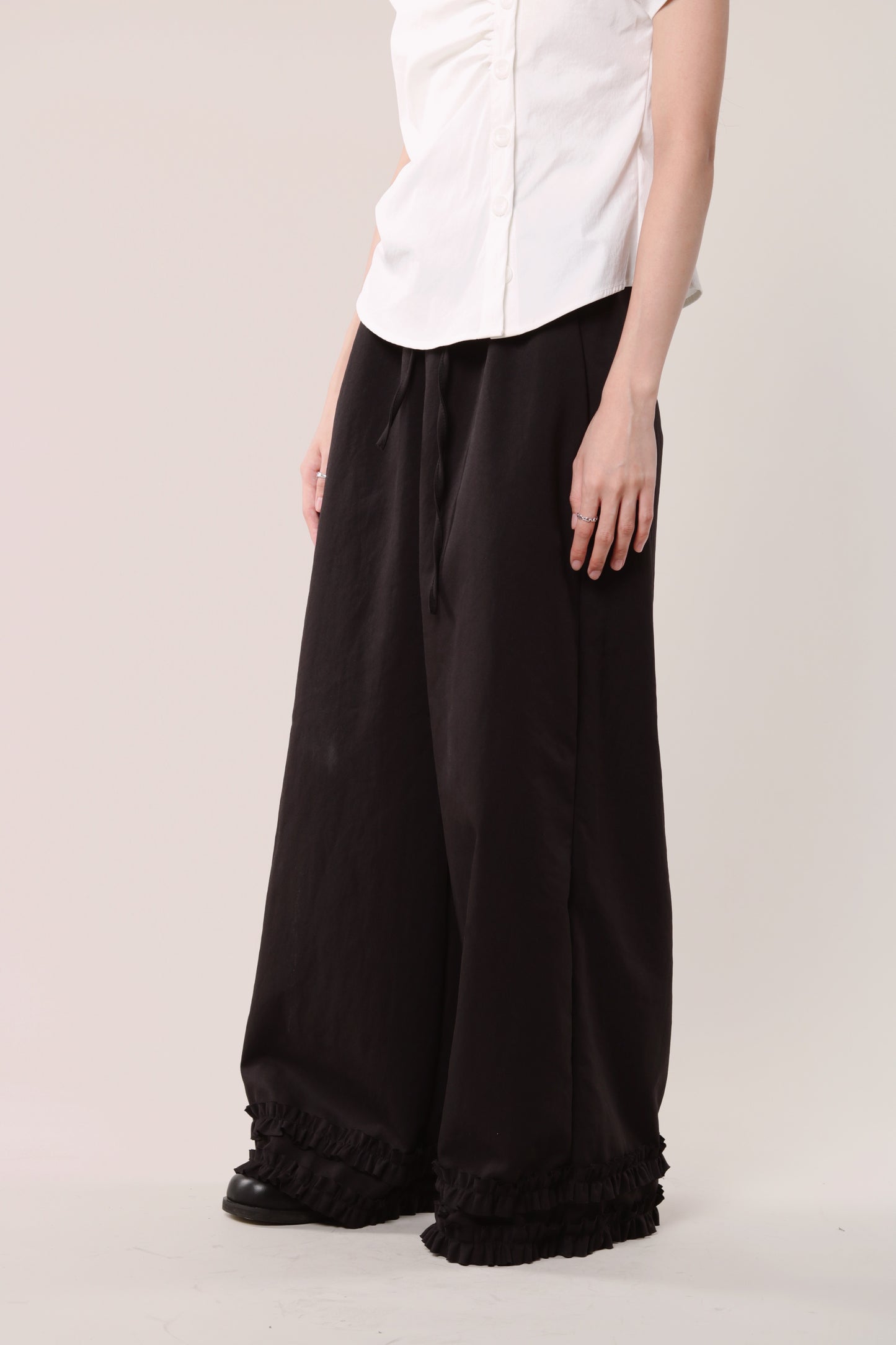 Double Ruffle Pants (Black)