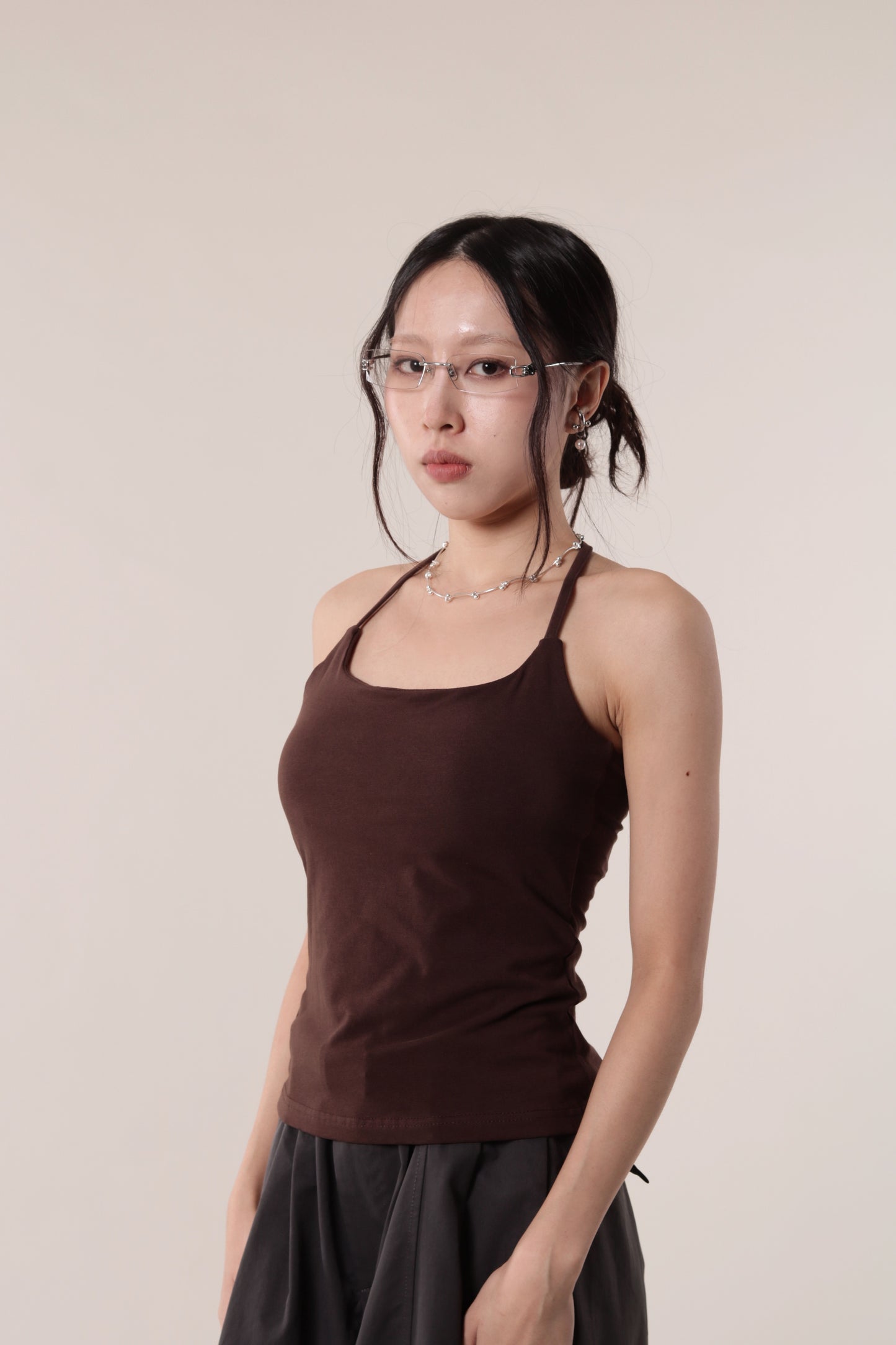 Halter Bra Top (Brown)