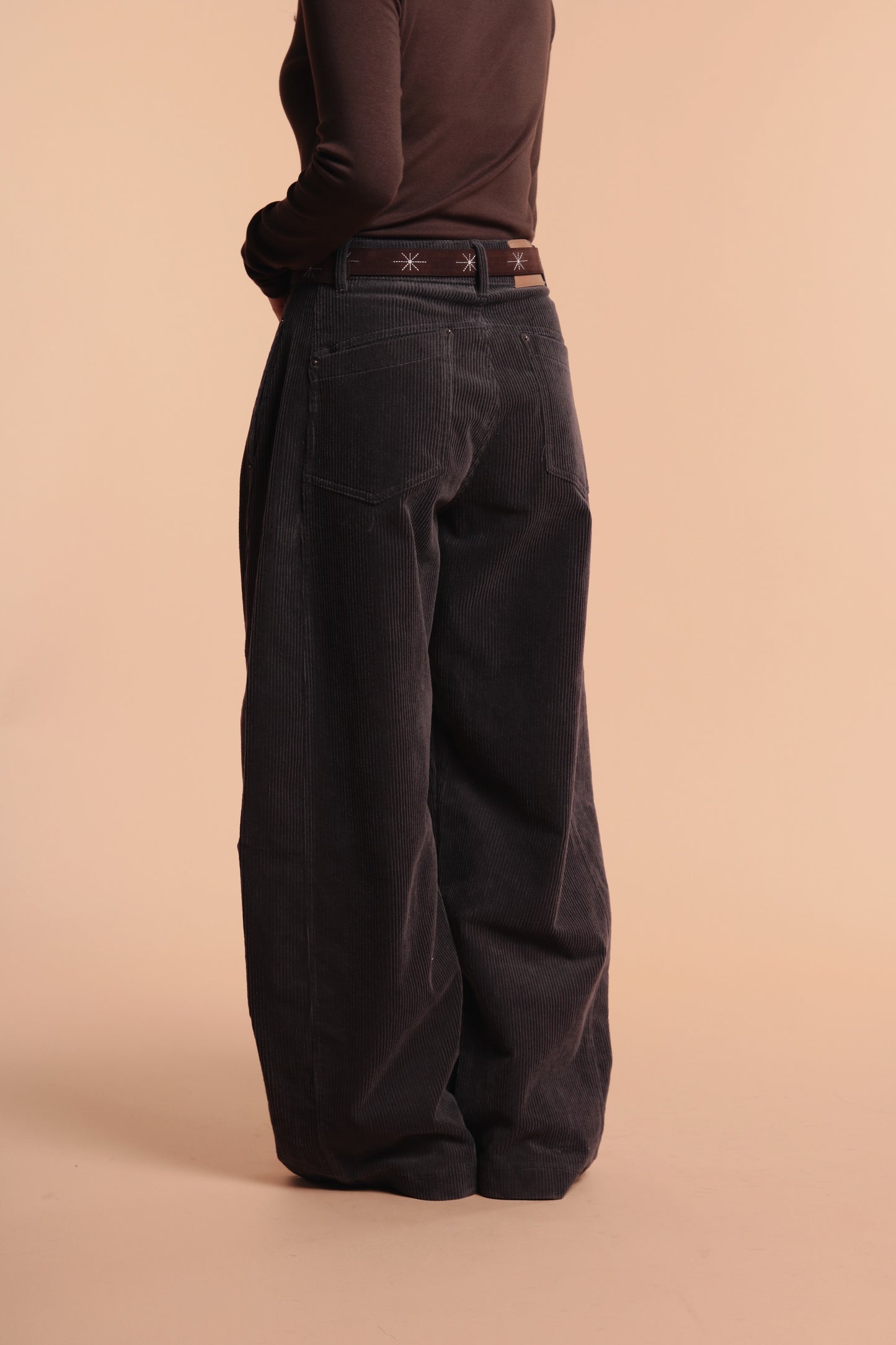 Marie Corduroy Pants (Charcoal)