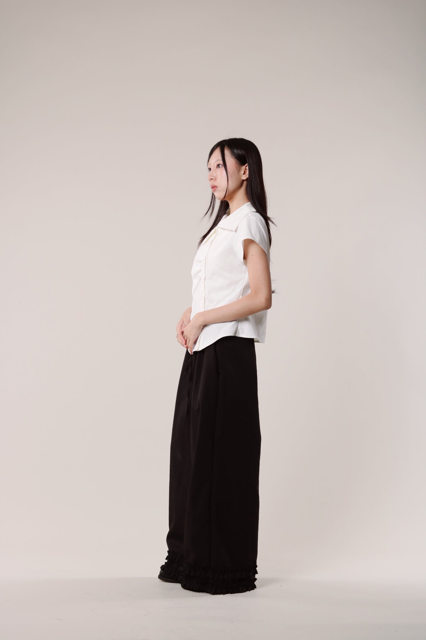 Double Ruffle Pants (Black)
