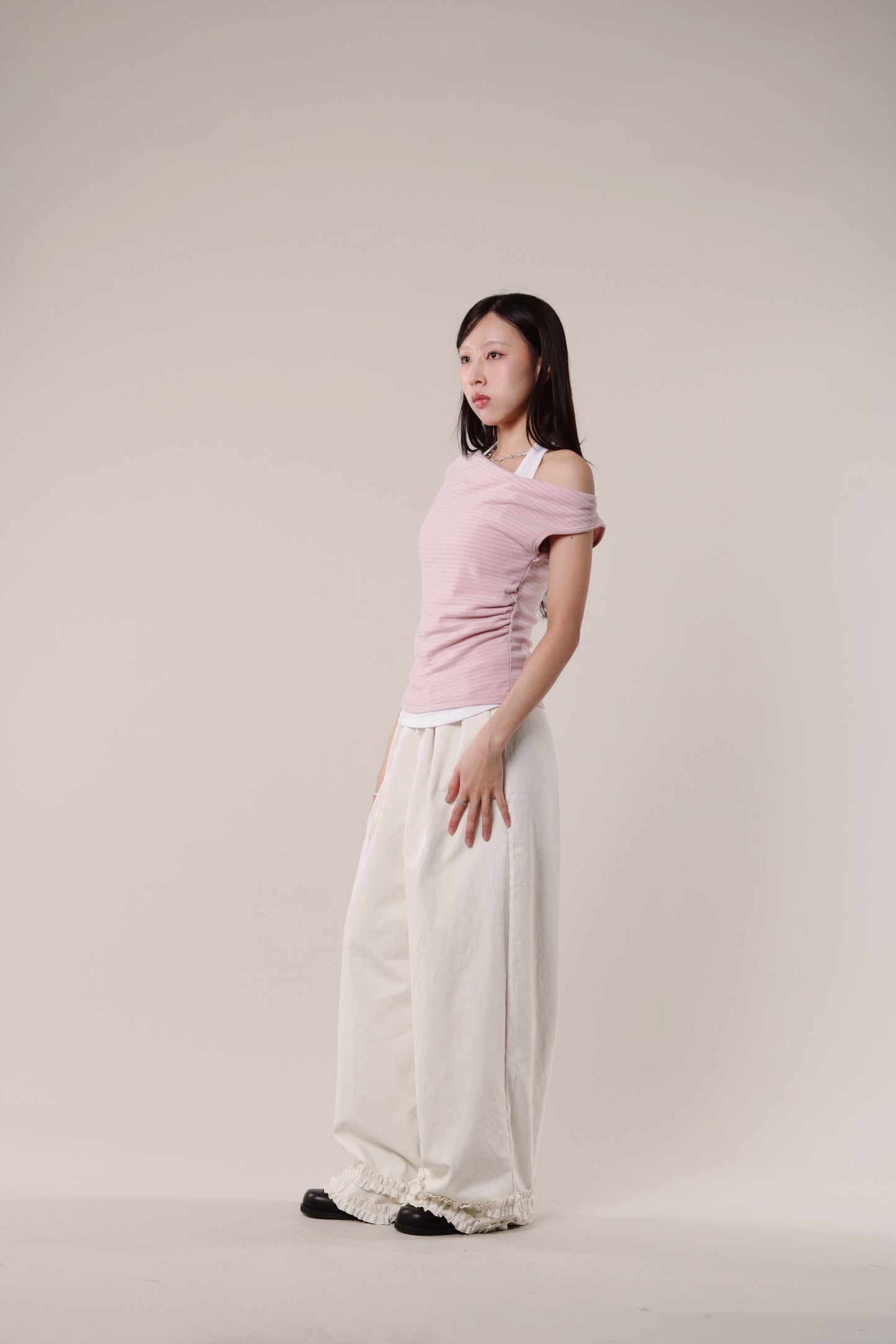 Double Ruffle Pants (Ivory)