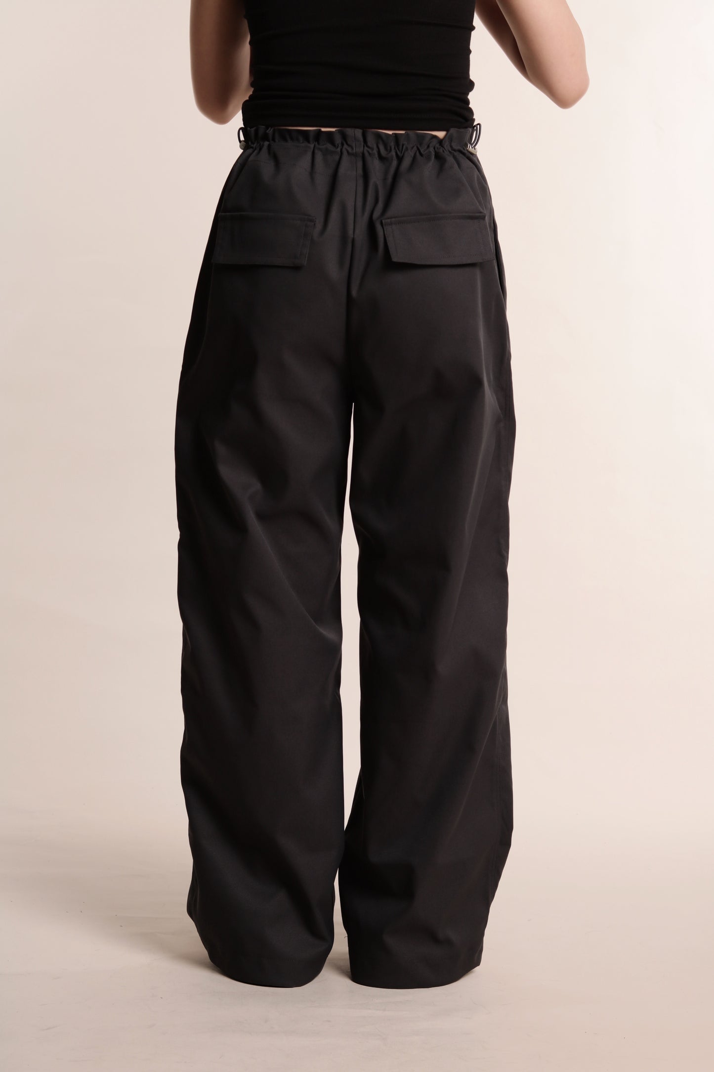 Delia Gathered Pants (Charcoal)