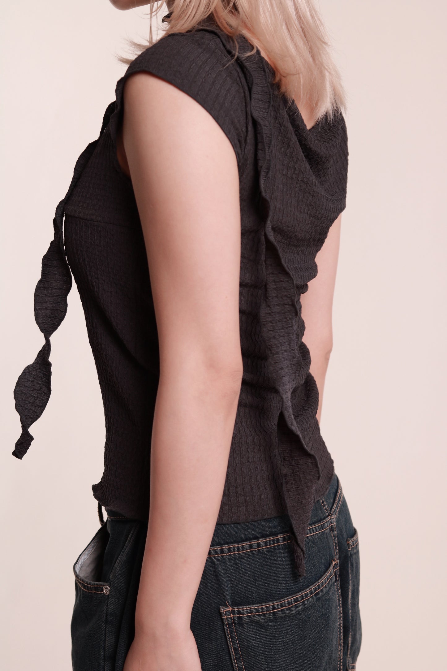 Gathered Tee Set (Charcoal)