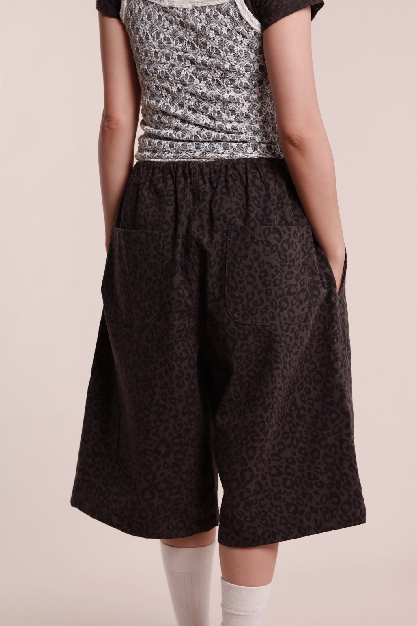 Leopard Shorts (Charcoal)