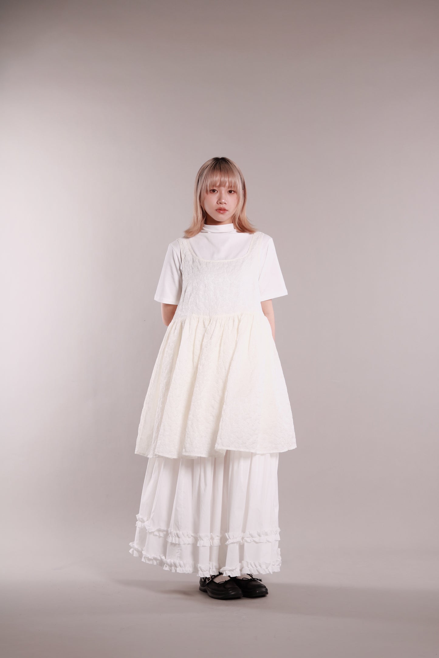 Mock Neck Tee (White)