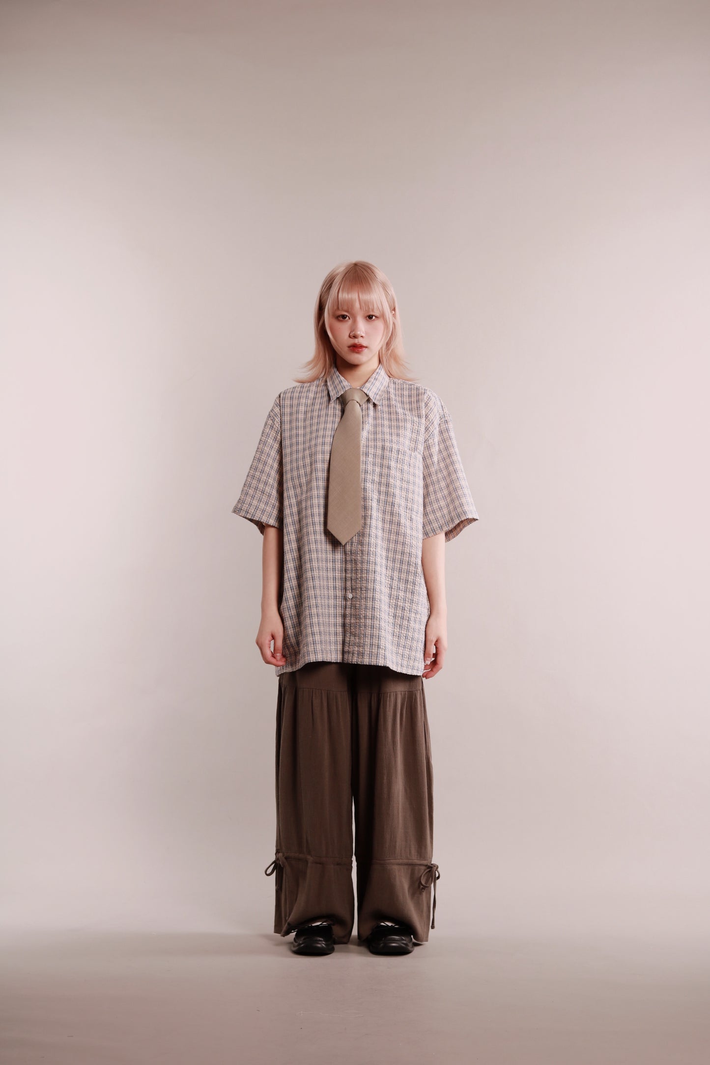 Plaid Loose Shirt (Blue)