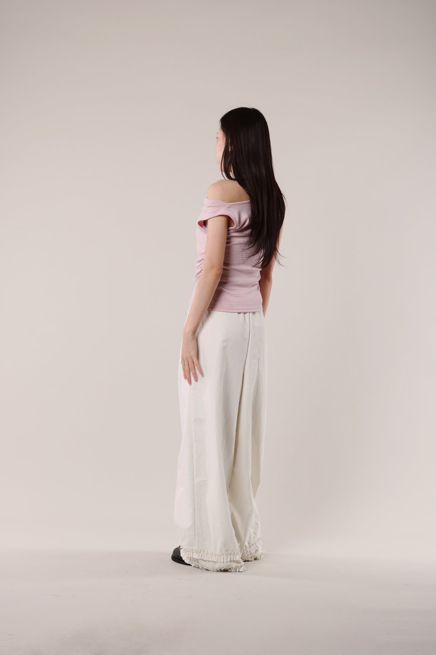 Double Ruffle Pants (Ivory)