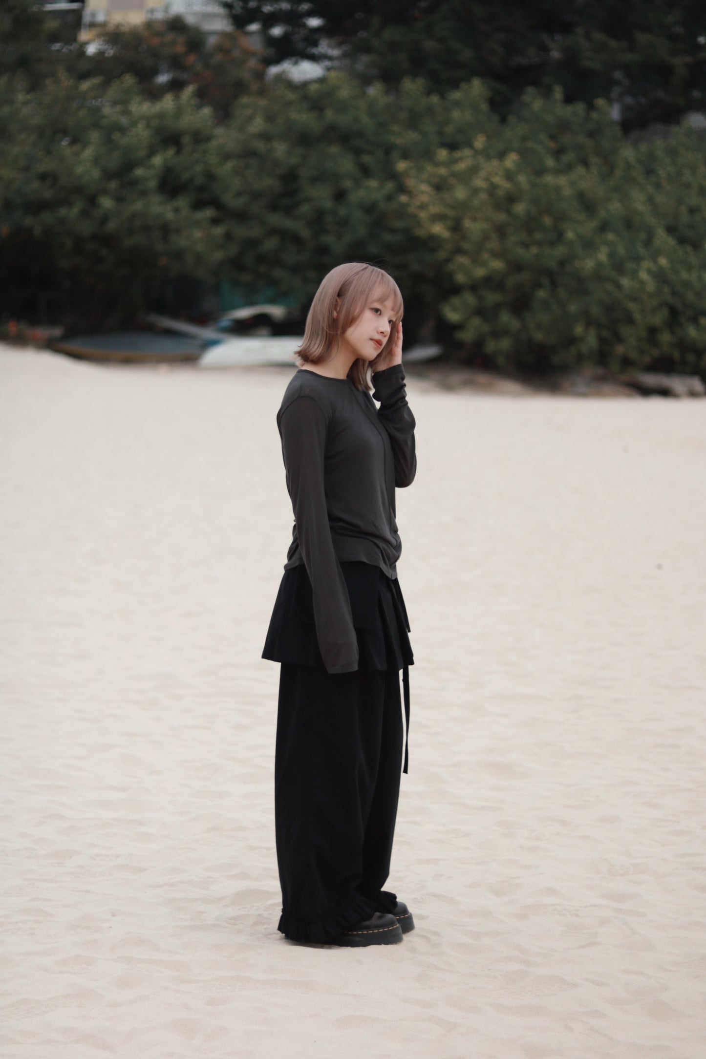 Layered Ruffle Pants (Black)