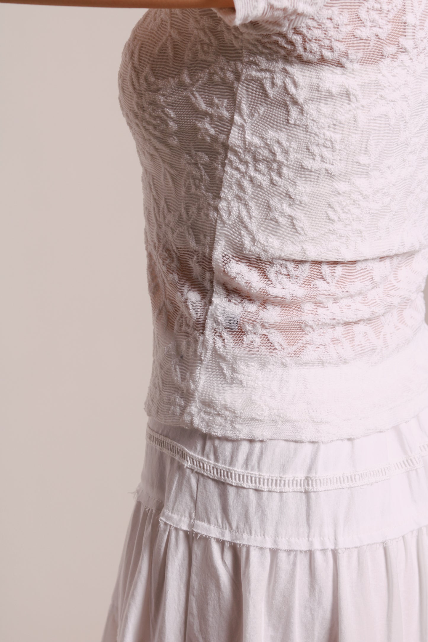 Mesh Flower Top (White)