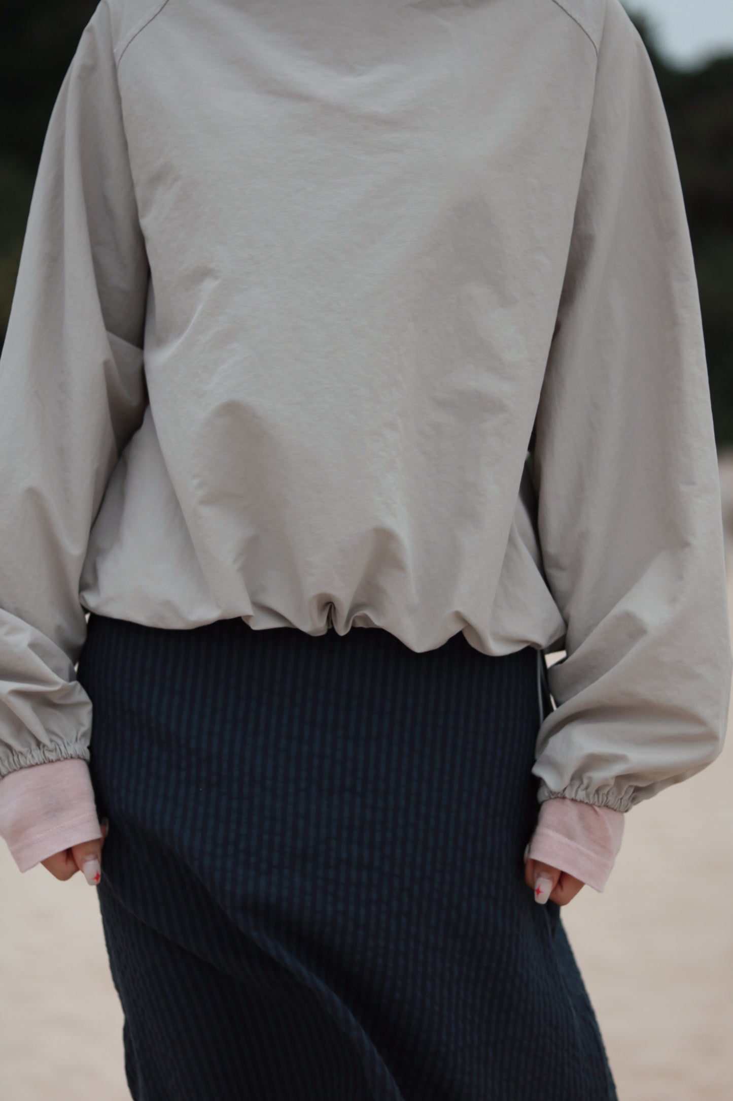 Funnel Neck Top (Grey)